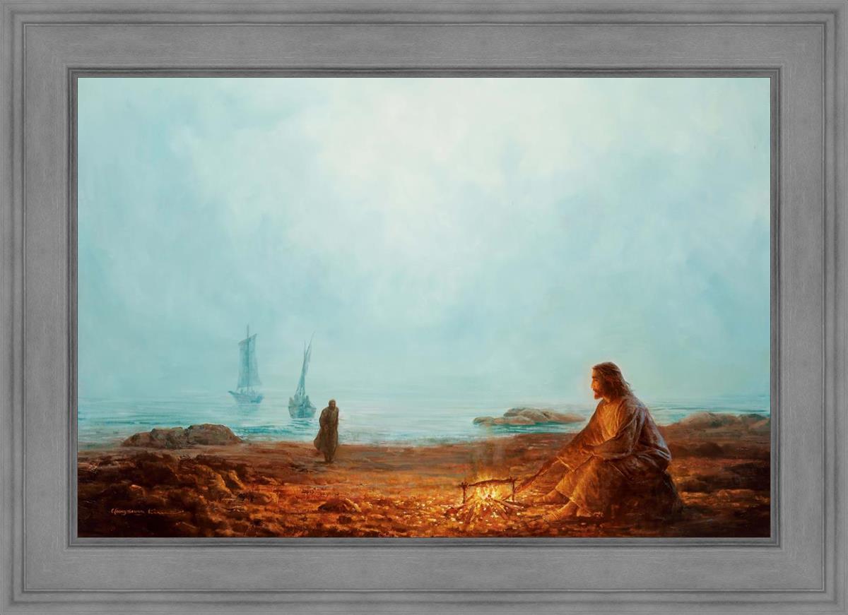 By The Shore By Yongsung Kim - Beautiful Coastal Wall Art for Beach House Decor, Living Room & Bedroom - Ocean Sunset Painting for Home & Office