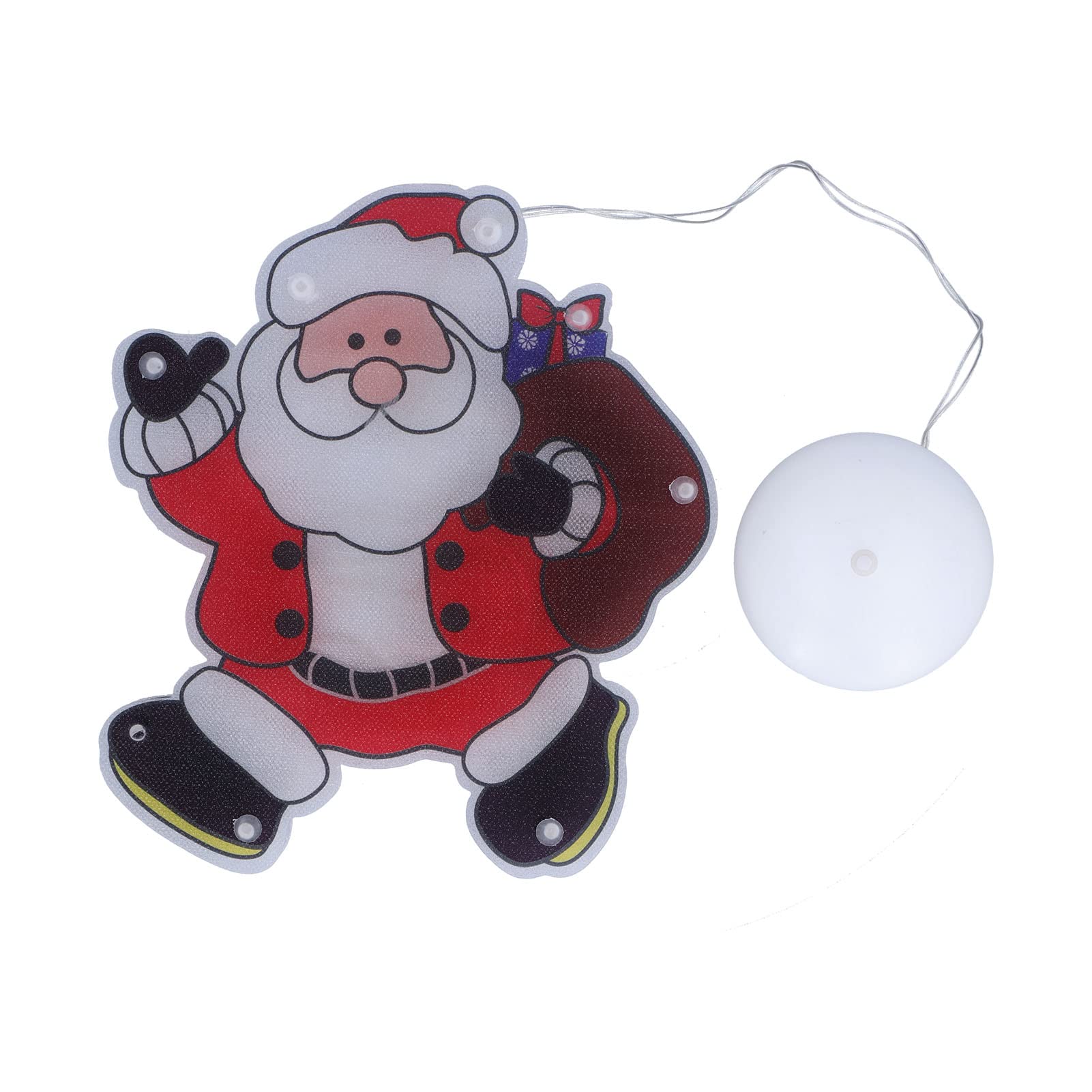 ZRQYHN Battery Powered LED Christmas Lights - Santa Decoration with Suction Cup for Window, Home, Office Interior Decor 7.5x6.7in - Perfect for Holiday Parties & Festive Indoor Lighting