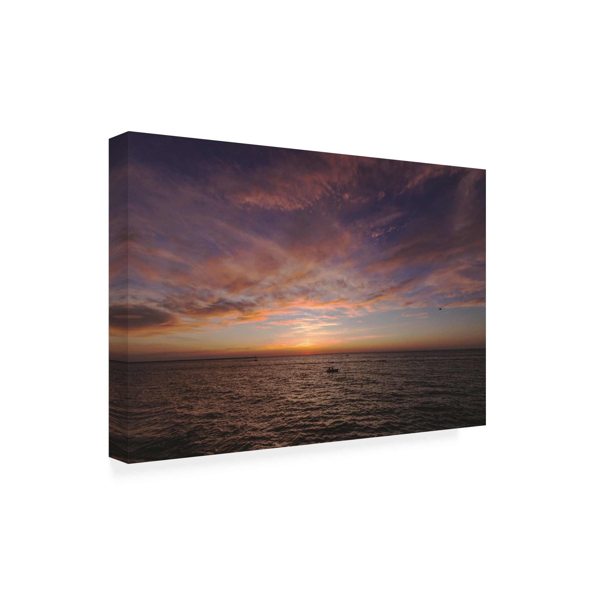 Kurt Shaffer 'Fishing at Sunset 2' Canvas Wall Art Print - Stunning Landscape Photography for Living Room, Bedroom & Office Decor