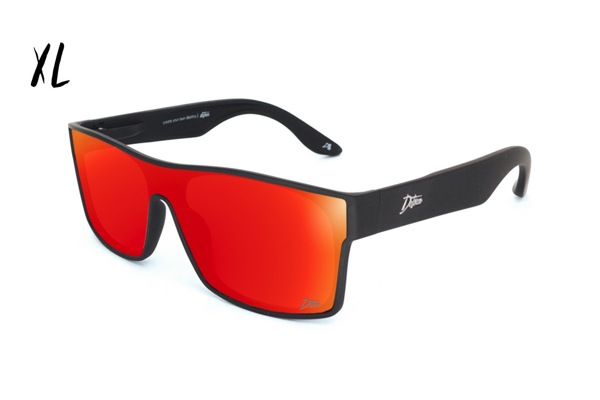 Horizon XL Matte Black Polarized Sunglasses - Red Sunset Lens for UV Protection & Glare Reduction - Perfect for Driving, Beach & Outdoor Activities