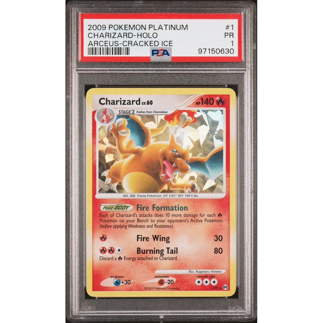 2009 Pokemon Platinum Arceus Charizard 1/99 PSA 1 - Rare Collectible Card for Trading, Gaming & Display