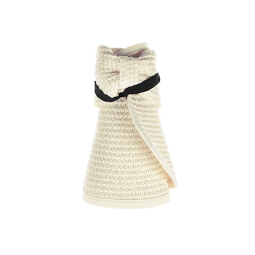 Kids Summer Sun Visor Hat - Wide Brim Straw Beach Hat for Girls & Teens with Bow - Perfect for Outdoor Activities, Vacations, and UV Protection