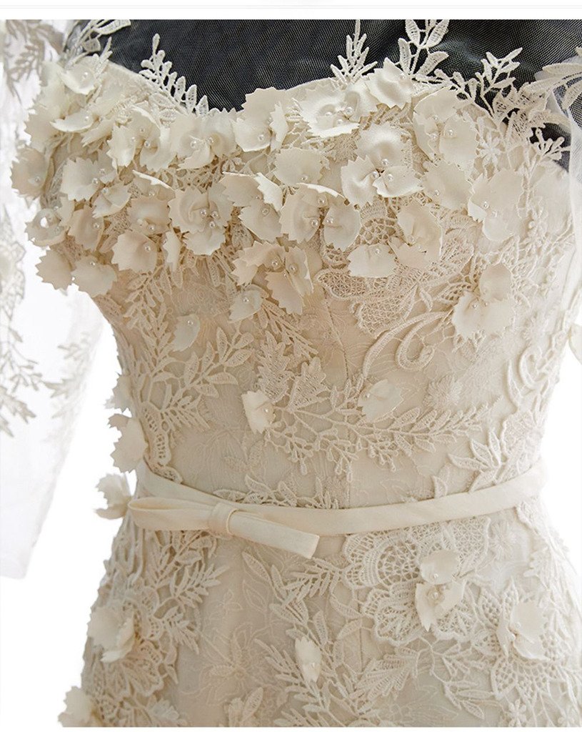 Elegant Long Sleeve Lace Mermaid Wedding Dress for Women - Perfect for Bridal Ceremonies, Formal Events & Romantic Photos