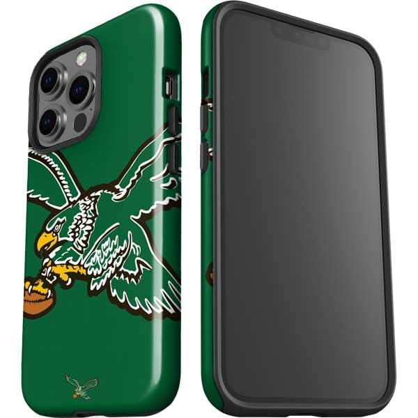 Officially Licensed NFL Philadelphia Eagles Retro Logo Impact Phone Case for iPhone 15 Pro - Durable Protection for Football Games & Daily Use