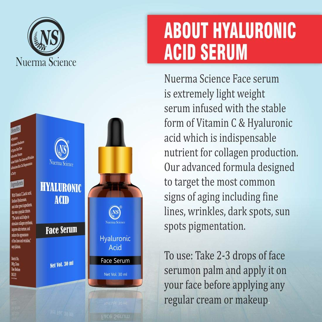 **Best Hyaluronic Acid Face Serum for Skin Brightening & Anti-Aging – Vitamin E & C Infused – Reduces Dark Circles & Spots – Perfect for Daily Skincare & Night Routine**