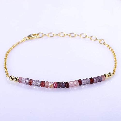 Precious-GEMS Spinel Bracelet for Women - Sterling Silver, Gold or Rose Gold Filled Gemstone Jewelry - Elegant Multi-Spinel Bracelet Perfect for Christmas Gifts, Anniversary, Birthday & Special Occasions