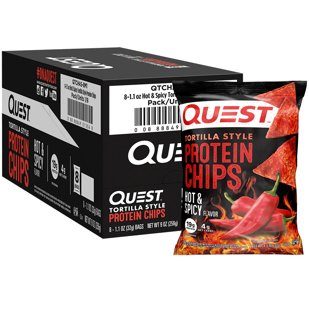 Quest Tortilla Style Protein Chips - 8 Pack | High Protein Low Carb Snacks for Keto Diet, Weight Loss & On-the-Go Healthy Eating