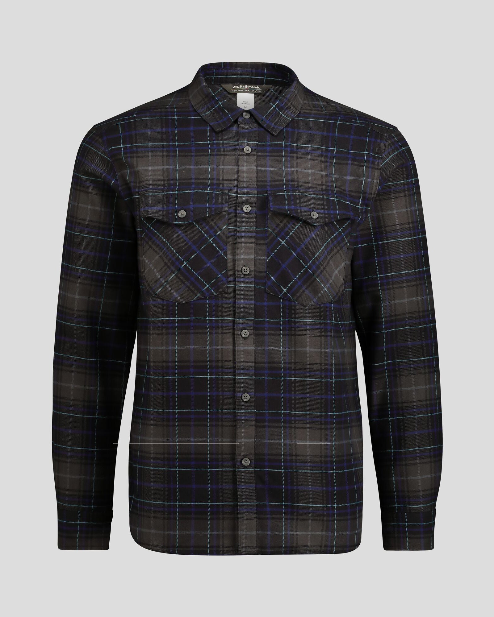 Men's Carrillon HF Long Sleeve Shirt - Hillside Plaid Charcoal - Casual & Business Wear for Office, Outdoor & Travel