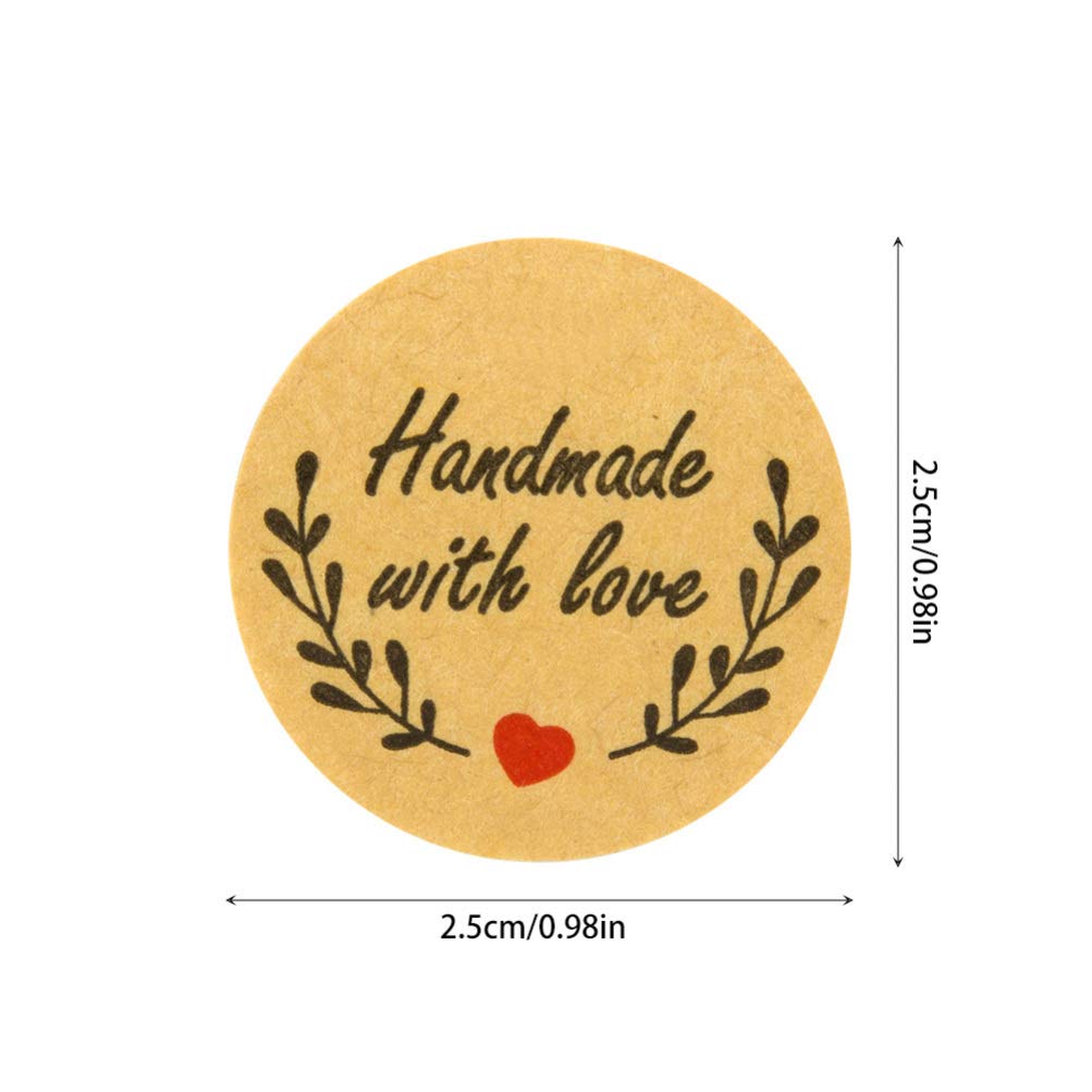 2500Pcs Handmade Scrapbook Stickers Roll - Adhesive Kraft Sticker Labels for Baking Gifts, Envelopes, Bags & DIY Crafts | Perfect for Scrapbooking, Gift Wrapping & Decoration