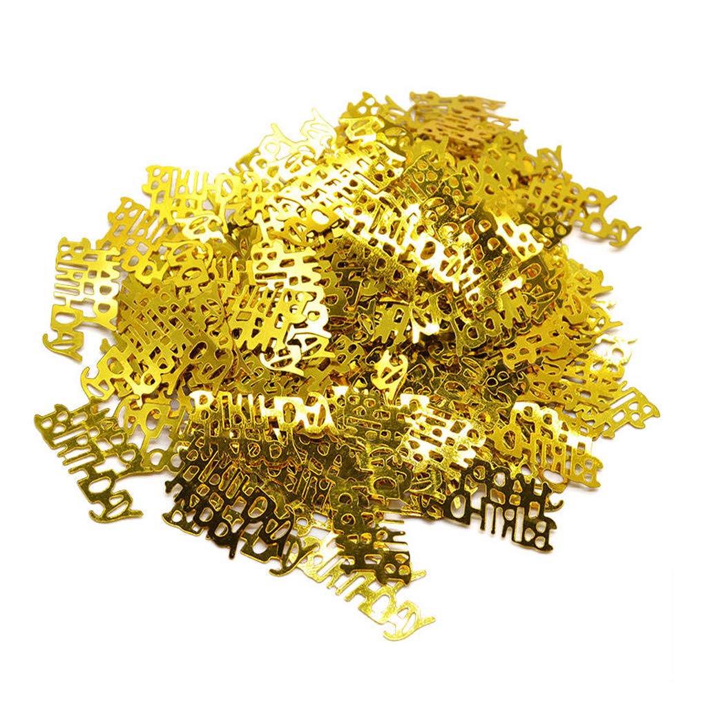 Gold Confetti for Birthday Party Decorations - Happy Birthday Table Scatter, Party Supplies for Table Centerpieces & Celebration Decor (Golden) - Perfect for Weddings, Baby Showers & Special Events