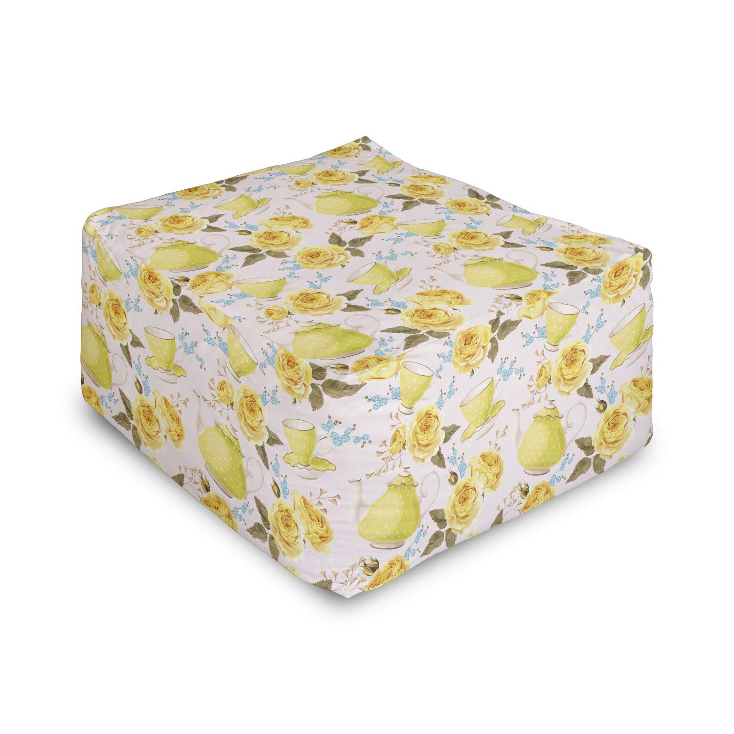 Ambesonne Floral Tea Time Pouf Ottoman - 25