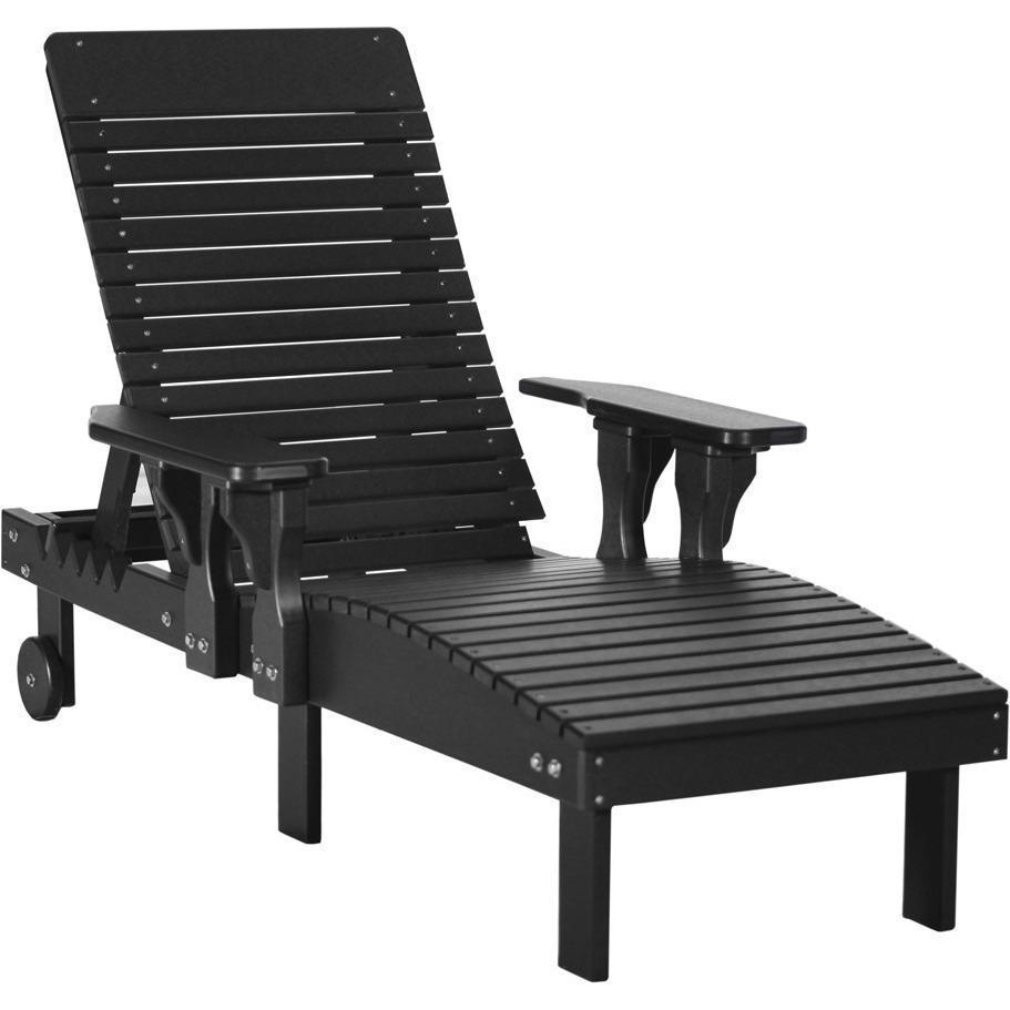 Eco-Friendly Recycled Plastic Lounge Chair with Cup Holder - Outdoor Patio, Poolside & Garden Relaxation Furniture