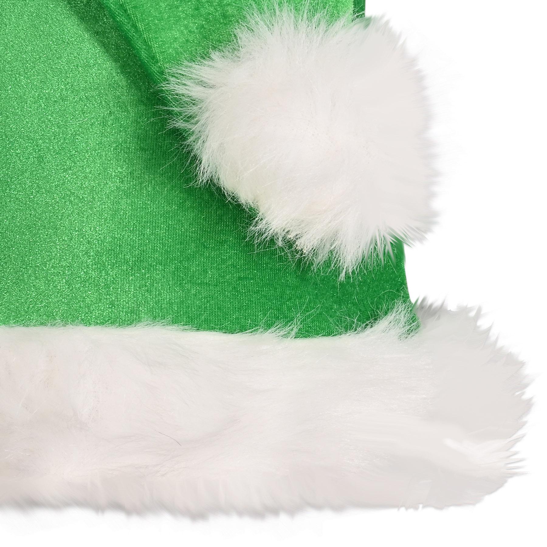 12 Pack Green Santa Hats for Christmas - Festive Holiday Party Hats for Xmas Celebrations, Office Parties & Family Gatherings