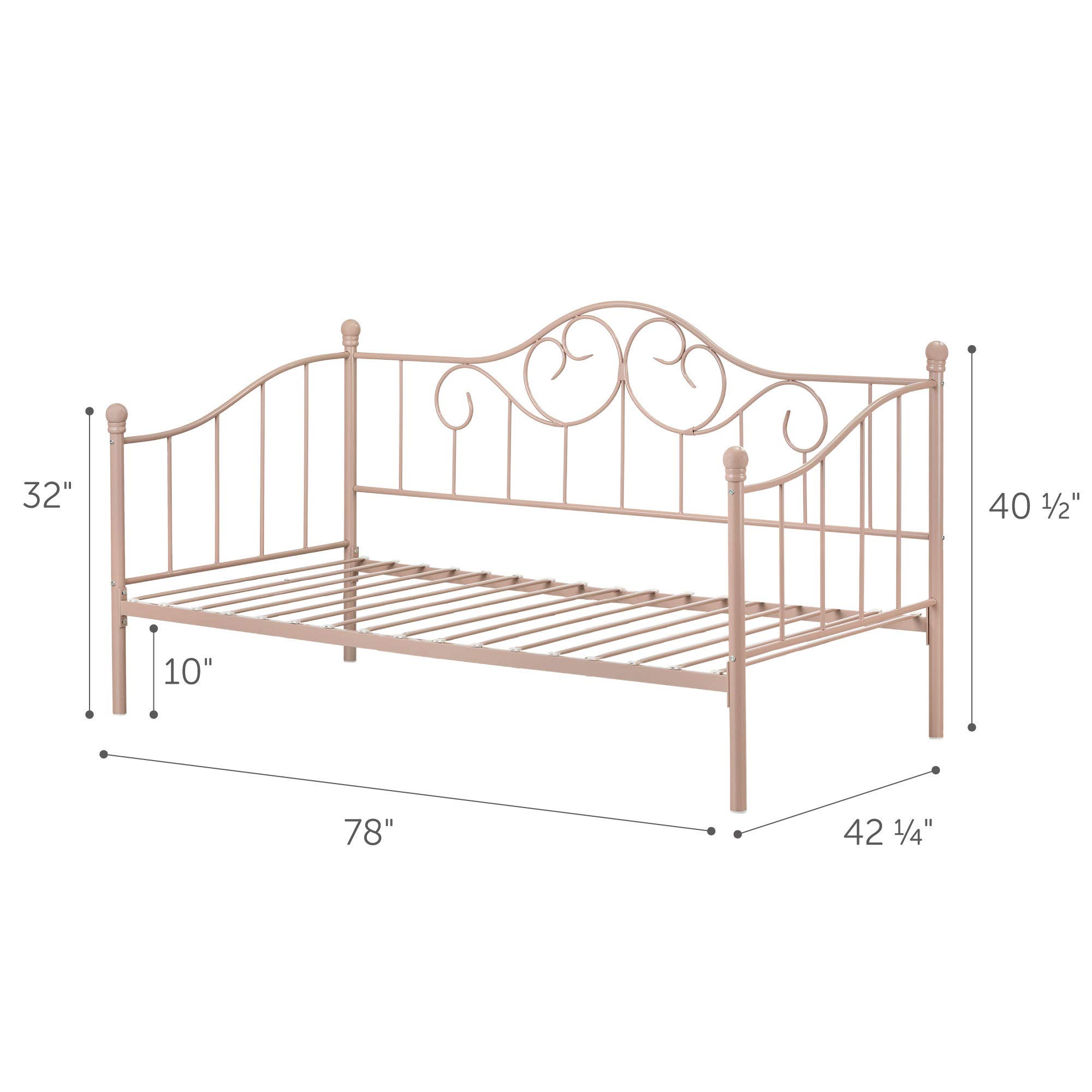 South Shore Lily Rose Twin Metal Daybed with Trundle, 39