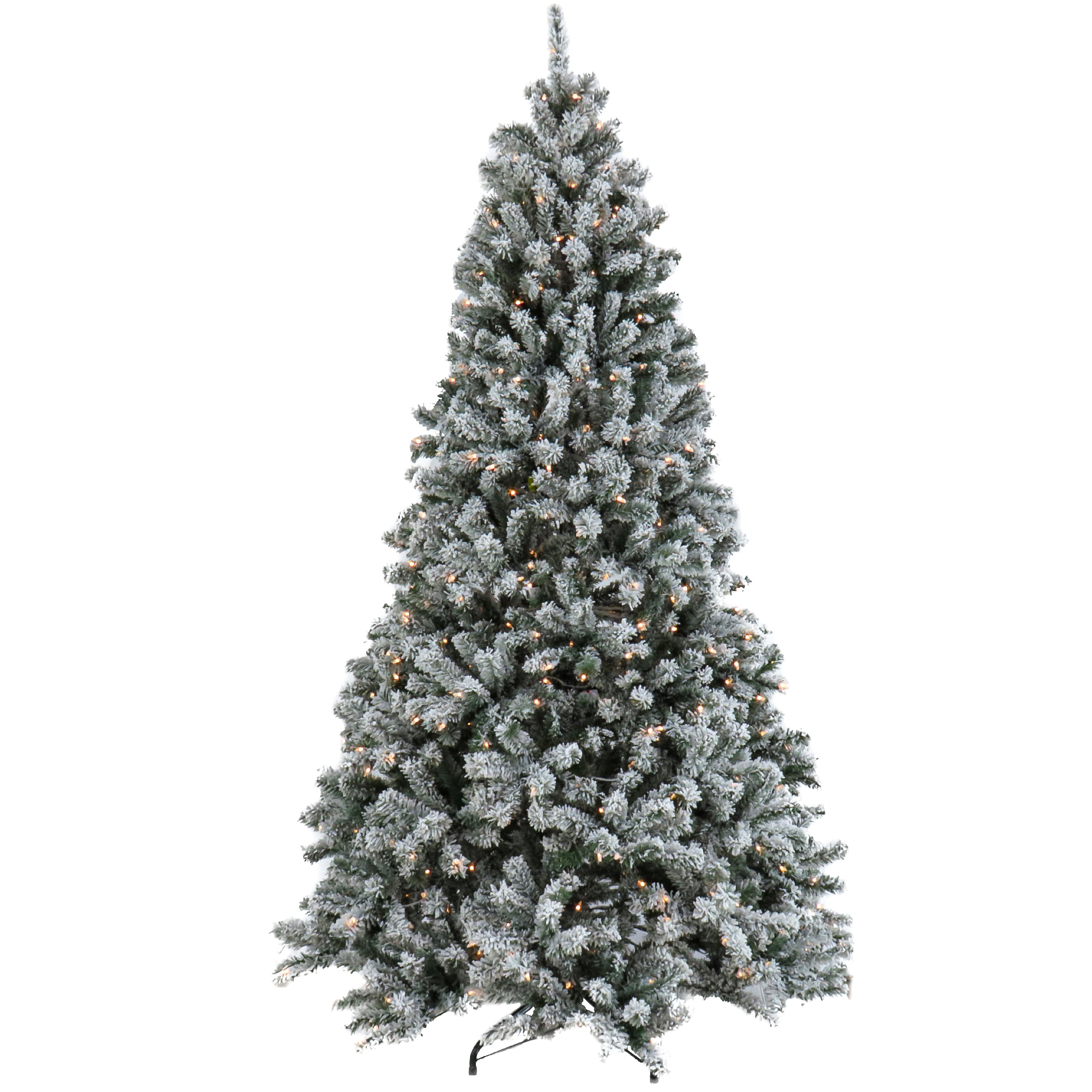 7.5 ft Pre-Lit Artificial Christmas Tree - North Valley Spruce with Snowy Branches & Clear LED Lights for Holiday Home Decor