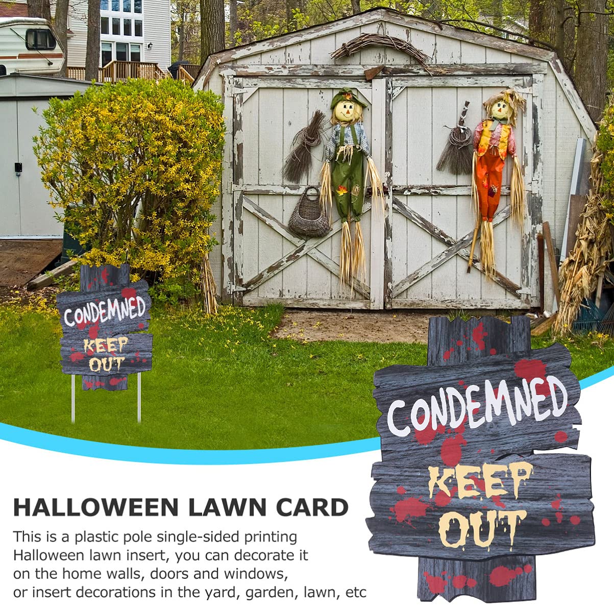 NUOBESTY 6pcs Halloween Lawn Decorations - Spooky Yard Signs, Plaque Boards & Creative Stakes for Outdoor Halloween Party Decor | Perfect for Front Yard, Garden & Halloween Festivities