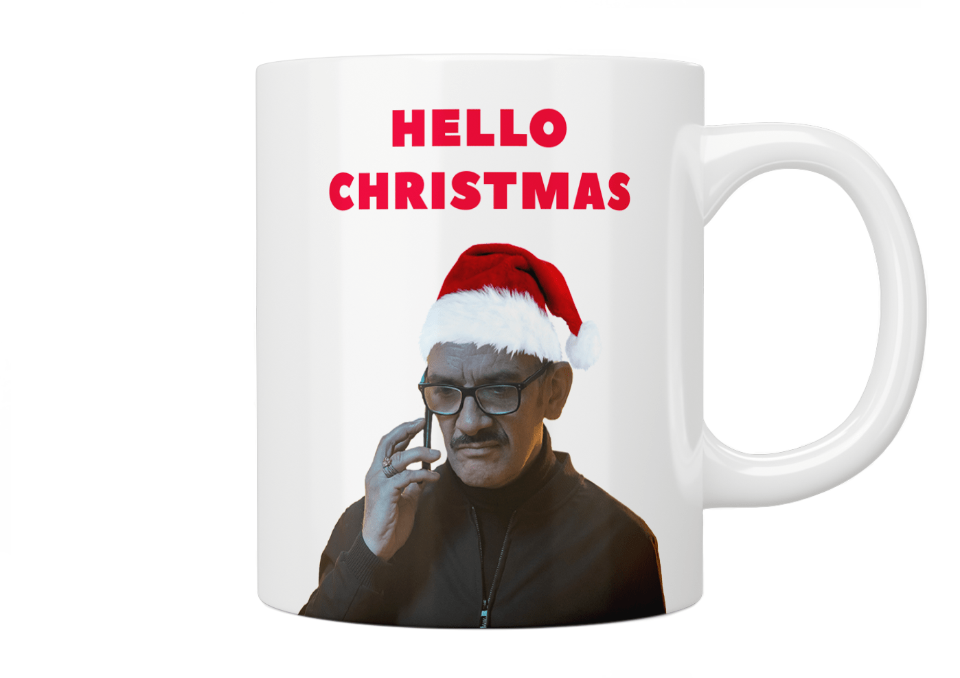 Brassic: Davey MacDonagh Hello Christmas Mug - Funny Holiday Coffee Cup for Tea & Hot Drinks - Perfect Gift for Christmas, Office Party & Cozy Winter Mornings