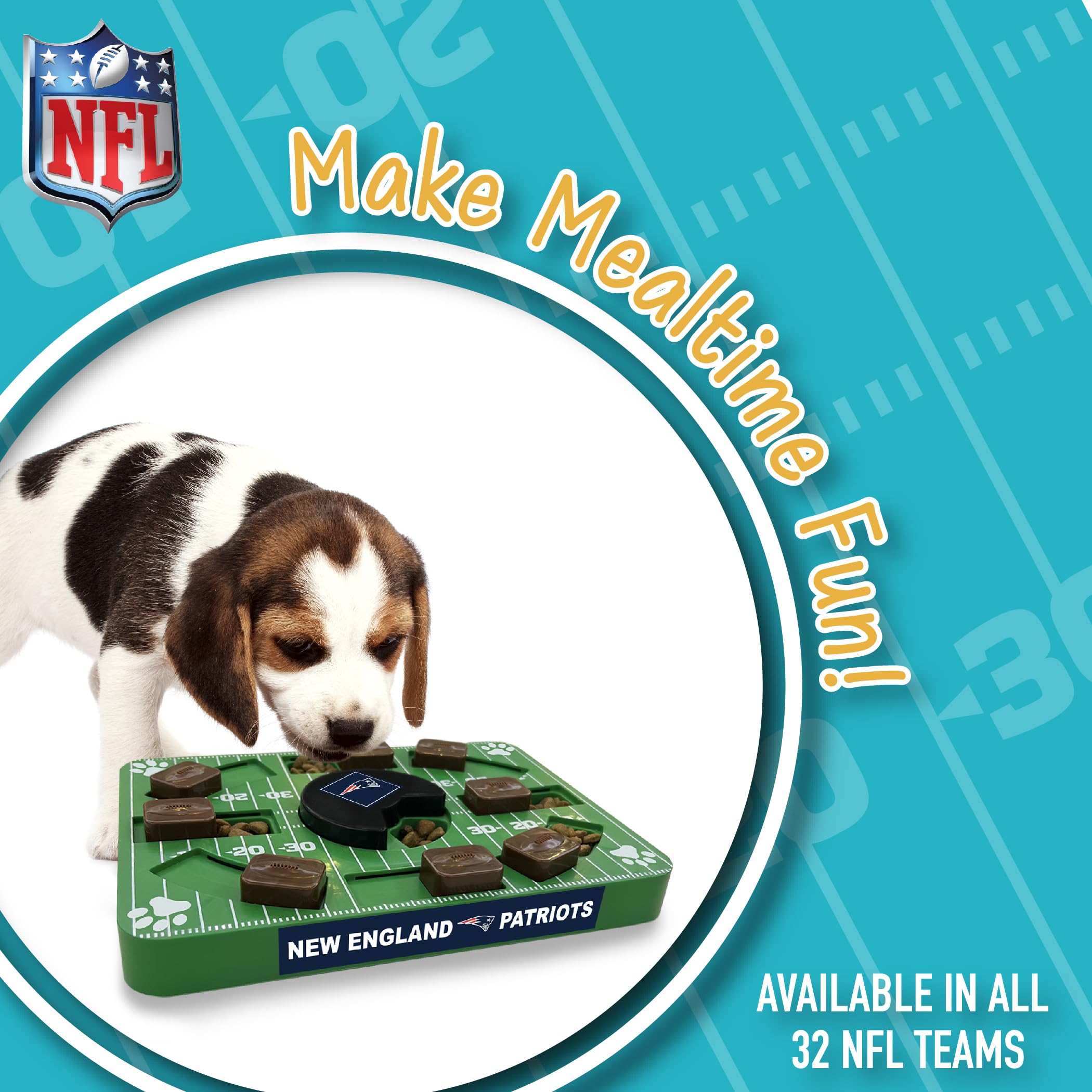 Pets First NFL New England Patriots Puzzle Toy for Dogs - Interactive Treat Dispenser & Brain Teaser Game - Perfect for Training, Boredom Relief & Mental Stimulation