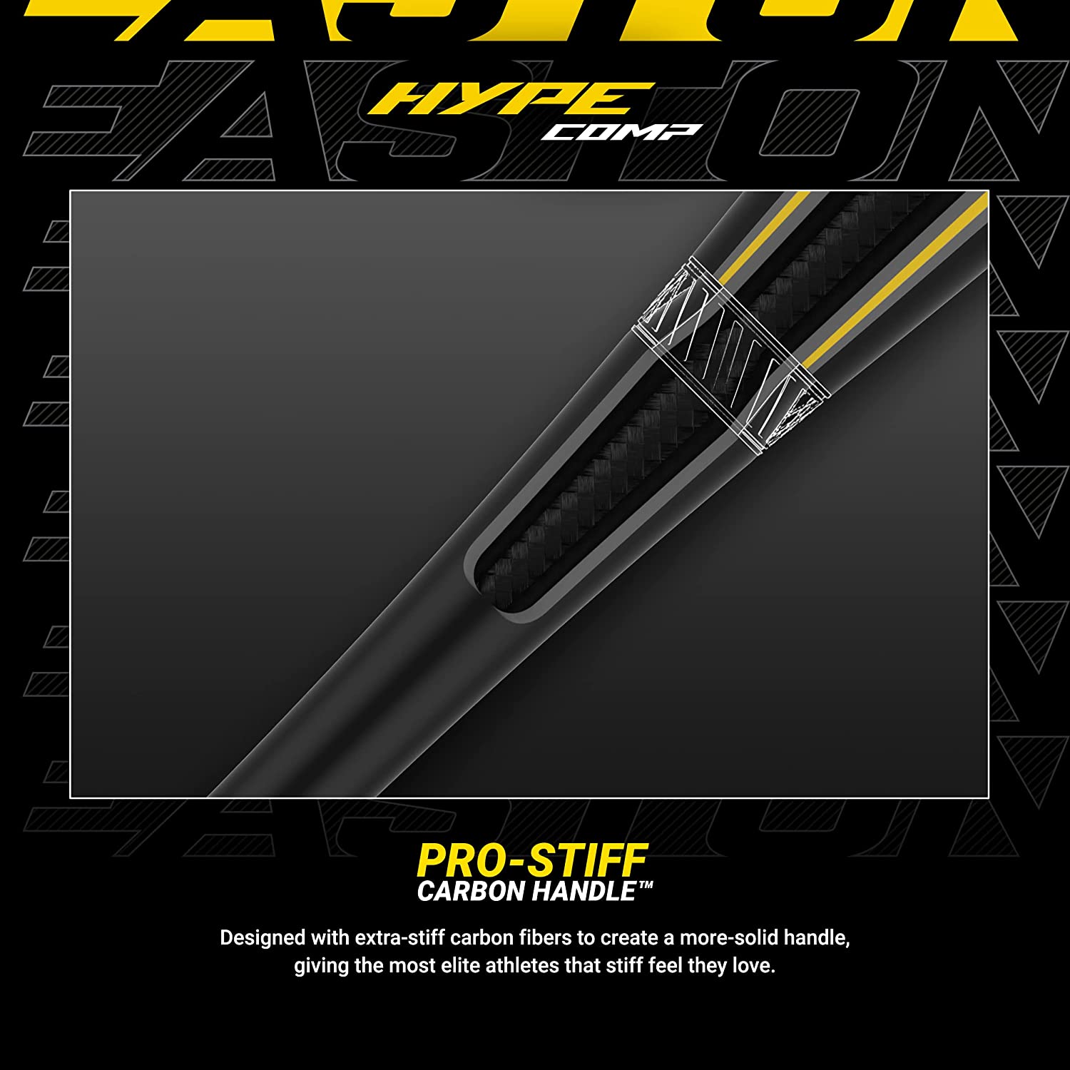 Easton 2023 Hype COMP USSSA Baseball Bat - Black/Yellow Composite | Perfect for Youth & Adult League Games, Tournaments & Training