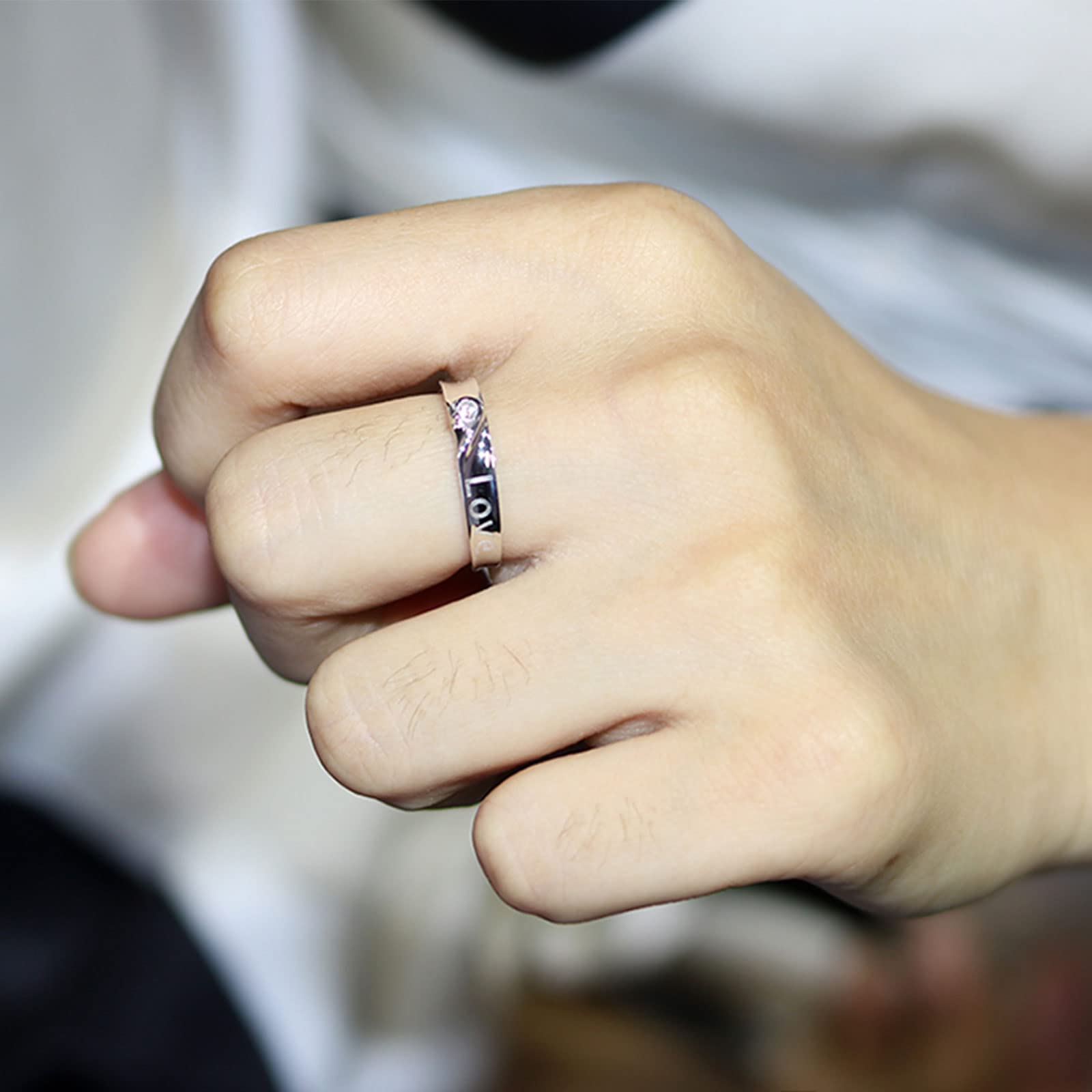 Diamond Matching Couples Rings for Him & Her - Sterling Silver/10K/14K/18K Wedding Promise Rings with Free Engraving - Perfect for Anniversaries, Engagements & Romantic Gifts