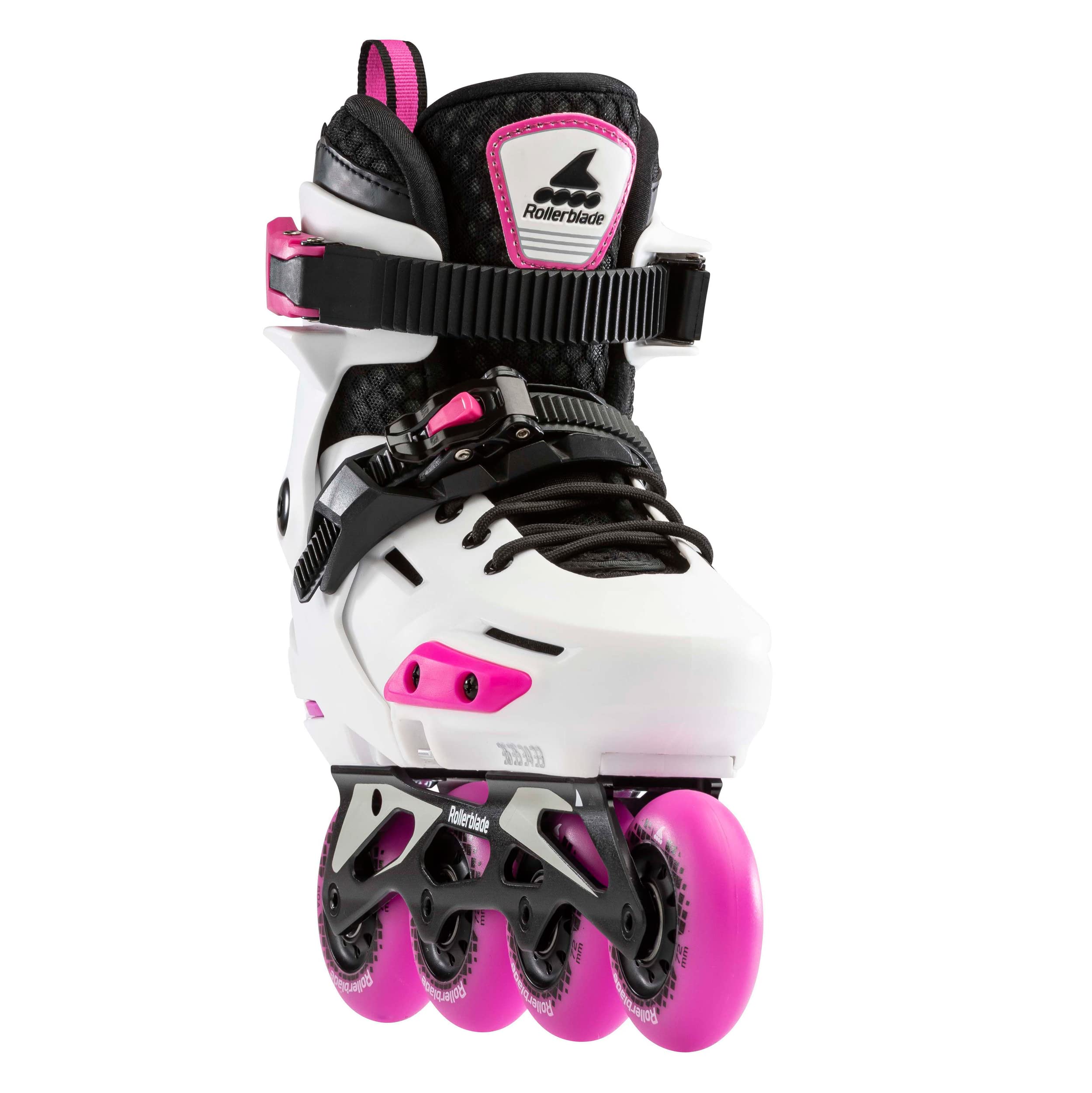 Rollerblade Apex Adjustable Fitness Inline Skates for Kids - White & Pink Junior Urban Performance Roller Skates - Perfect for Outdoor Exercise, Park Skating & Fitness Training