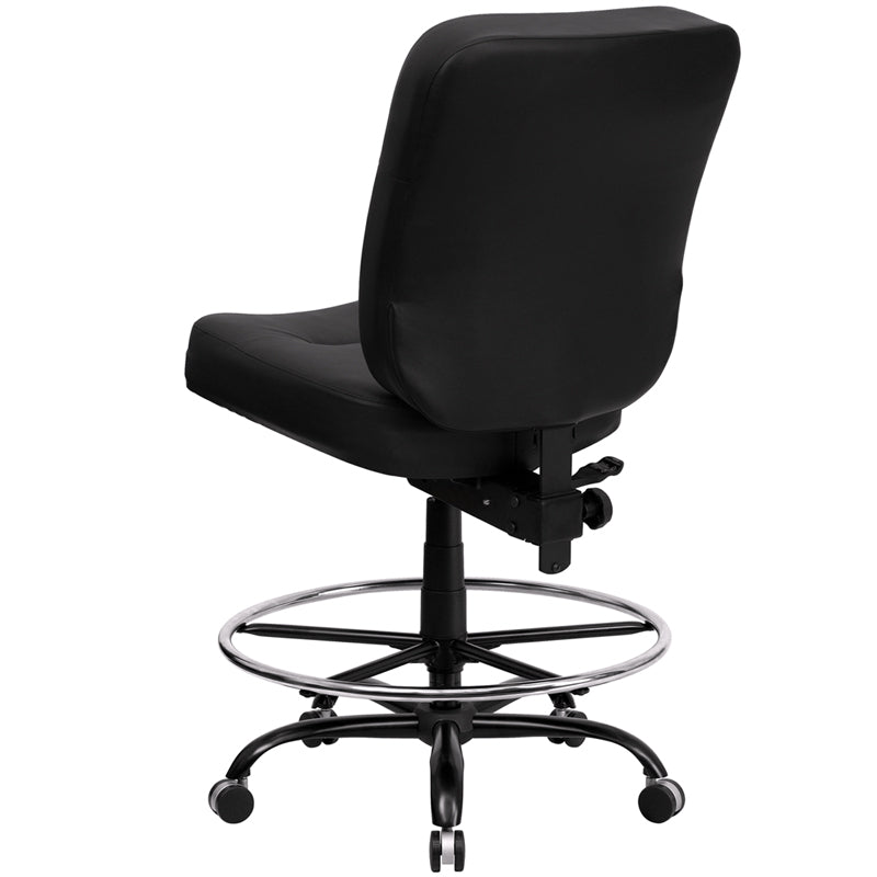 FLASH HERCULES Series Big & Tall 400 lb. Capacity Black Fabric Executive Swivel Ergonomic Office Chair with Rectangular Back - Perfect for Home Office, Gaming, and Heavy-Duty Workspaces