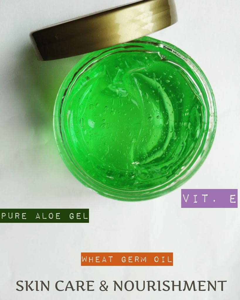 Verynutri Aloe Vera Skin Gel with Green Tea & Wheat Germ Oil - 200g x 2 Pack - Paraben Free, Sulfate Free - Soothing Moisturizer for Sunburn, Dry Skin & After Shave Care