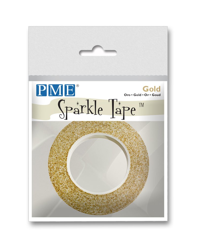 PME Sparkle Tape Gold - 0.5 Inch Wide Adhesive Glitter Tape for Scrapbooking, Card Making, Gift Wrapping & DIY Crafts