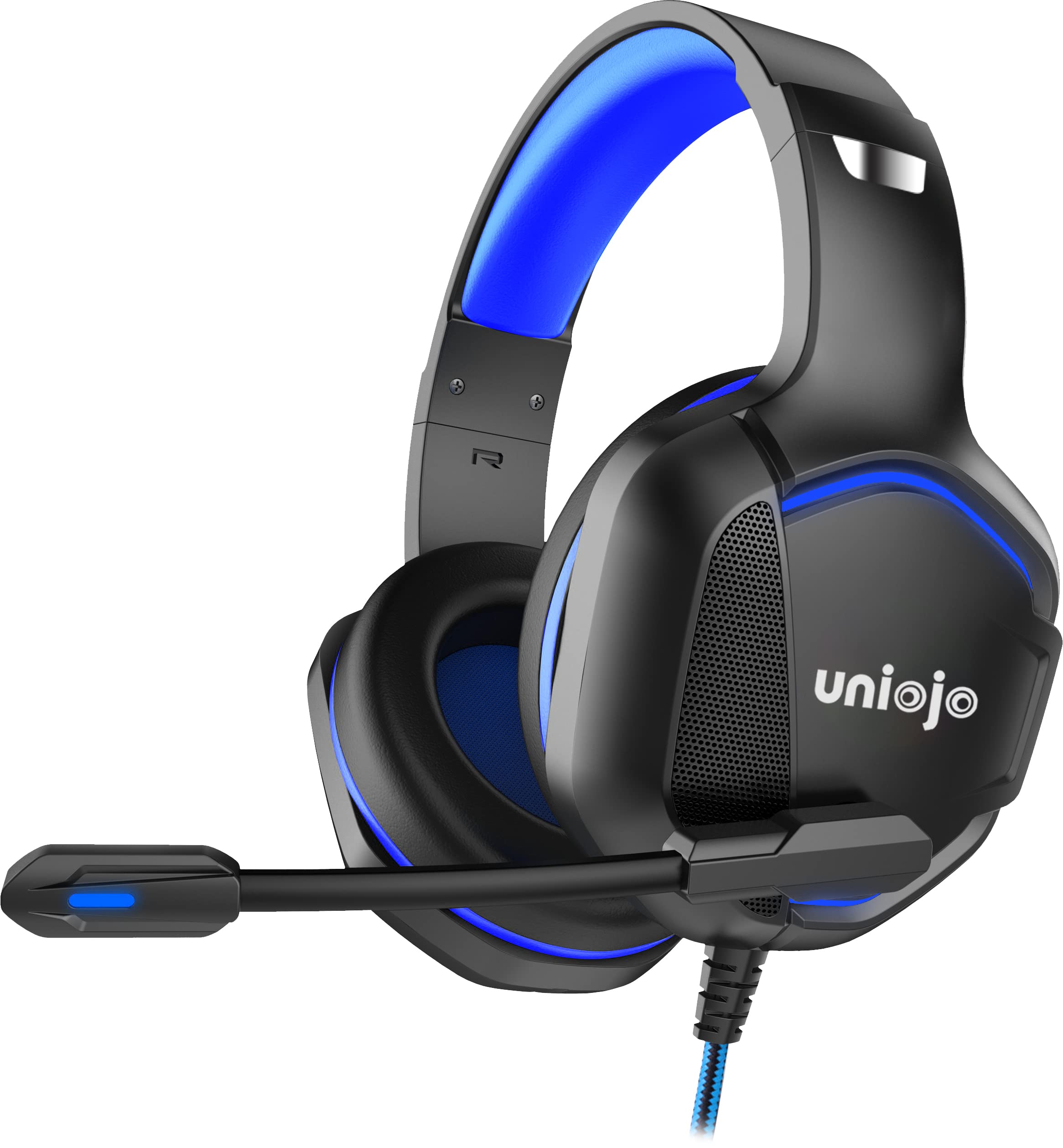 Premium Gaming Headset with Noise-Canceling Mic - Wired Over-Ear Headphones for PC, Laptop, Mac, Xbox Series X/S, PS5, PS4, Nintendo Switch - Surround Sound, LED Breathing Lights & Memory Foam Ear Cushions (Black) - Perfect for Competitive Gaming, Streaming & Long Gaming Sessions