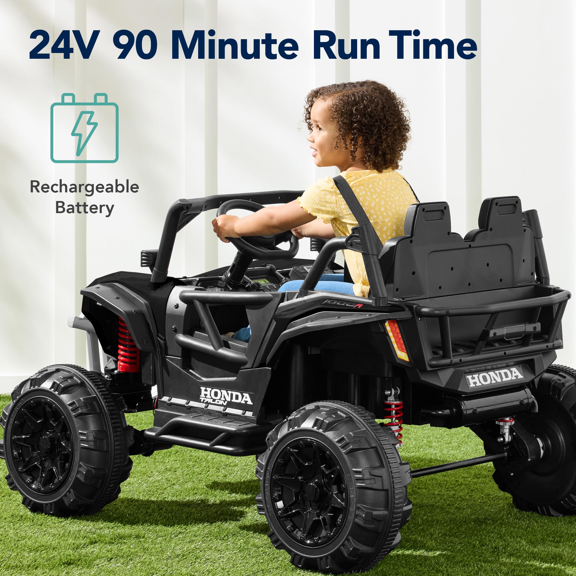 Best Choice Products 24V Kids Electric Ride-On UTV Car - Officially Licensed Honda Talon 2-Seater with Parent Remote Control, LED Lights & Bluetooth - Black | Perfect for Outdoor Play, Backyard Adventures & Birthday Gifts