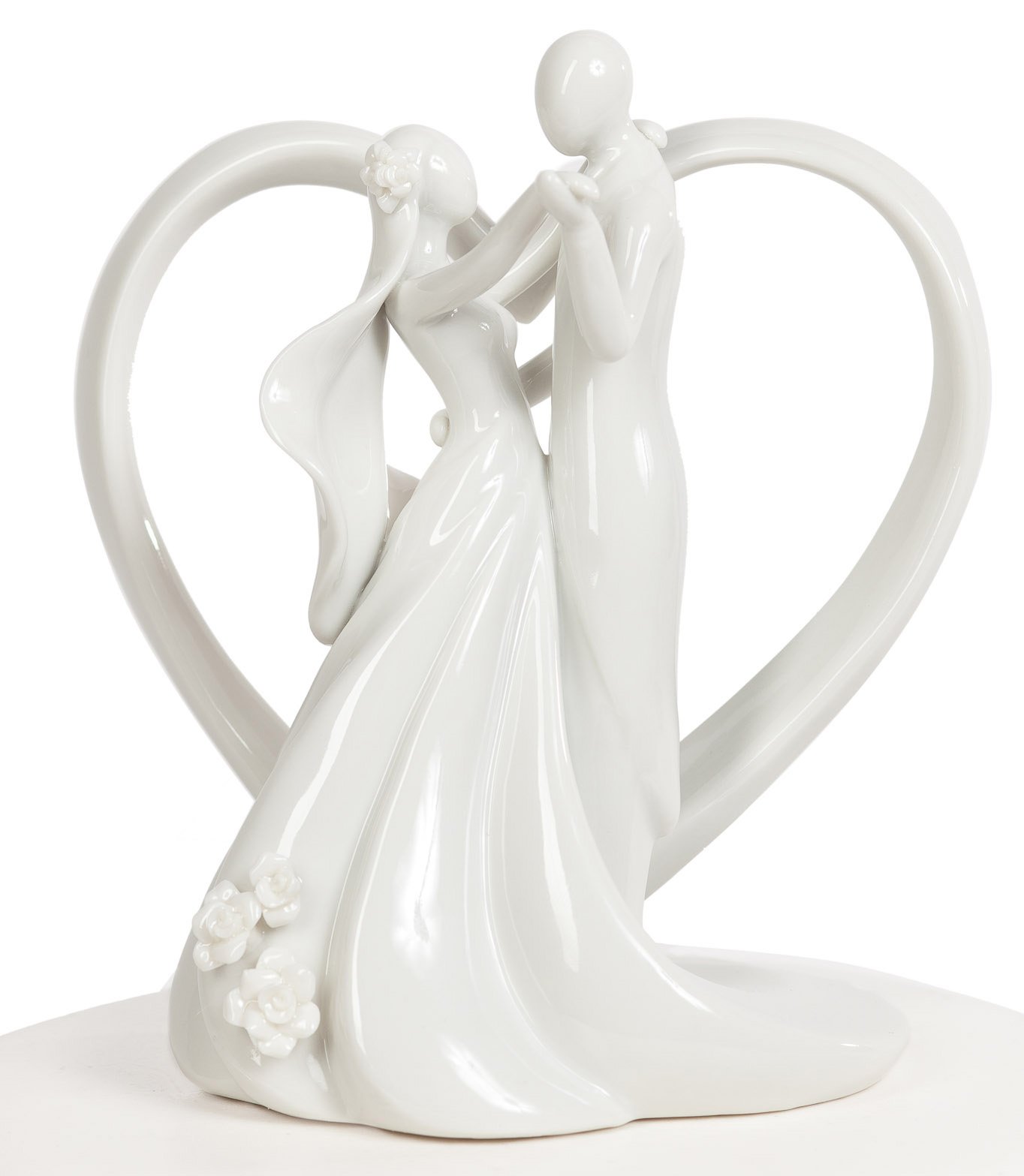 Elegant Dancing Heart Wedding Cake Topper - Romantic Couple Figurine for Wedding Cakes - Perfect for Anniversary, Engagement & Bridal Shower Decorations