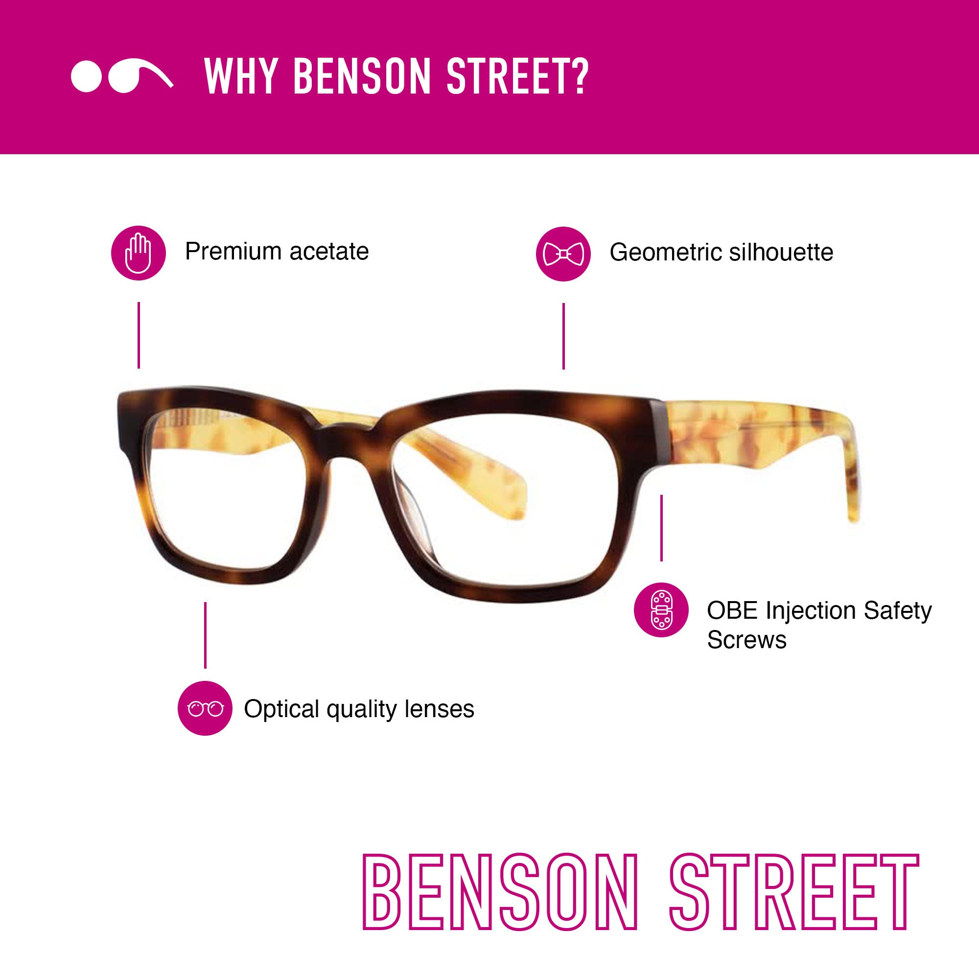 Scojo New York Benson Street Reading Glasses - Handmade Scratch-Resistant Readers for Women & Men - Perfect for Reading, Computer Work & Daily Use