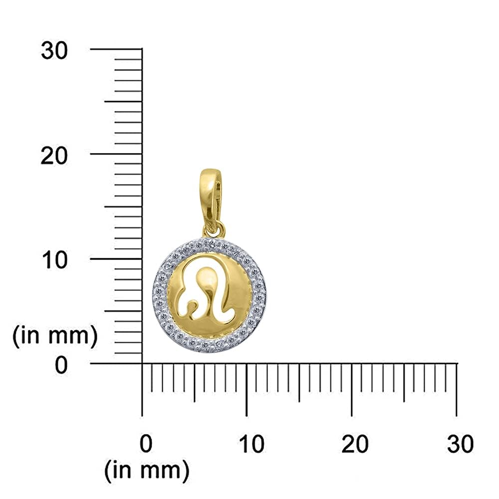 10K Yellow Gold 1/8cttw Round Natural White Diamond Leo Zodiac Pendant Necklace for Women & Men (H-I Color, I1-I2 Clarity) - Perfect Birthday Gift, Astrology Jewelry & Everyday Elegance