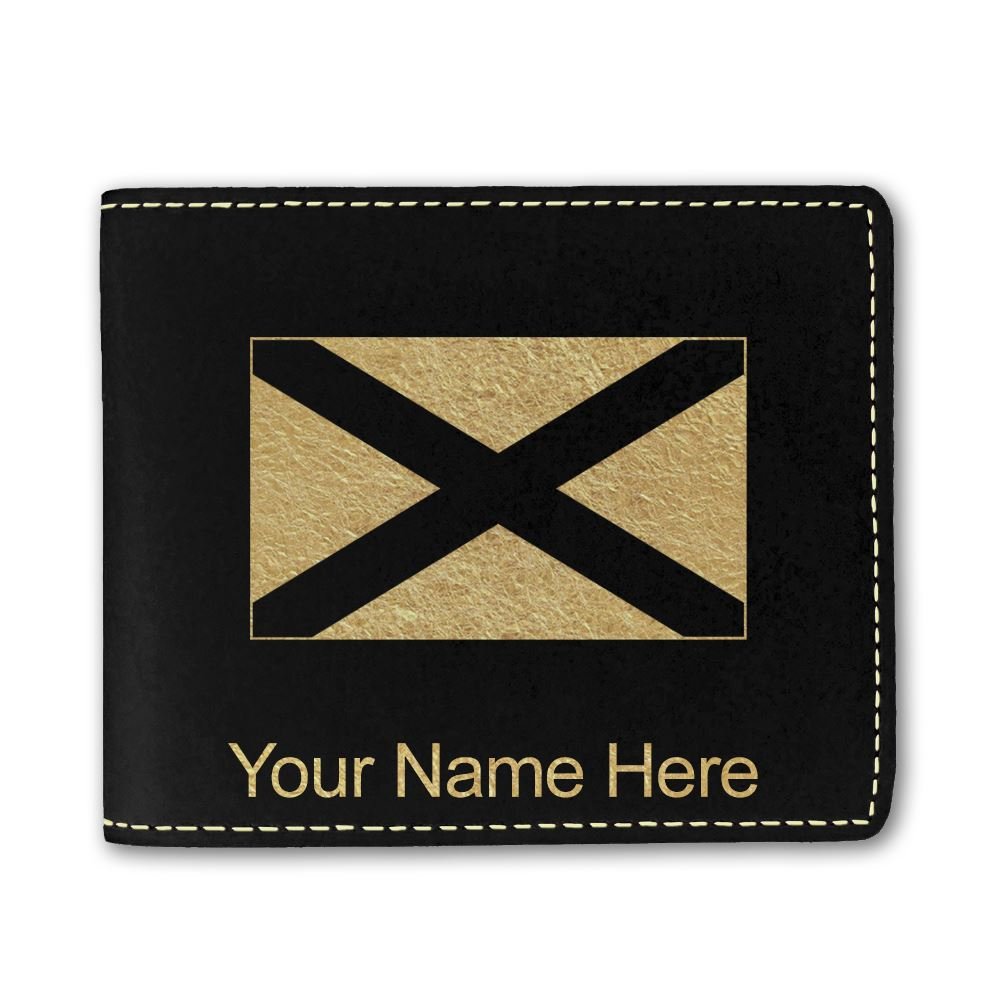 Custom Engraved Faux Leather Wallet with Scotland Flag Design - Perfect for Travel, Gifts & Everyday Use