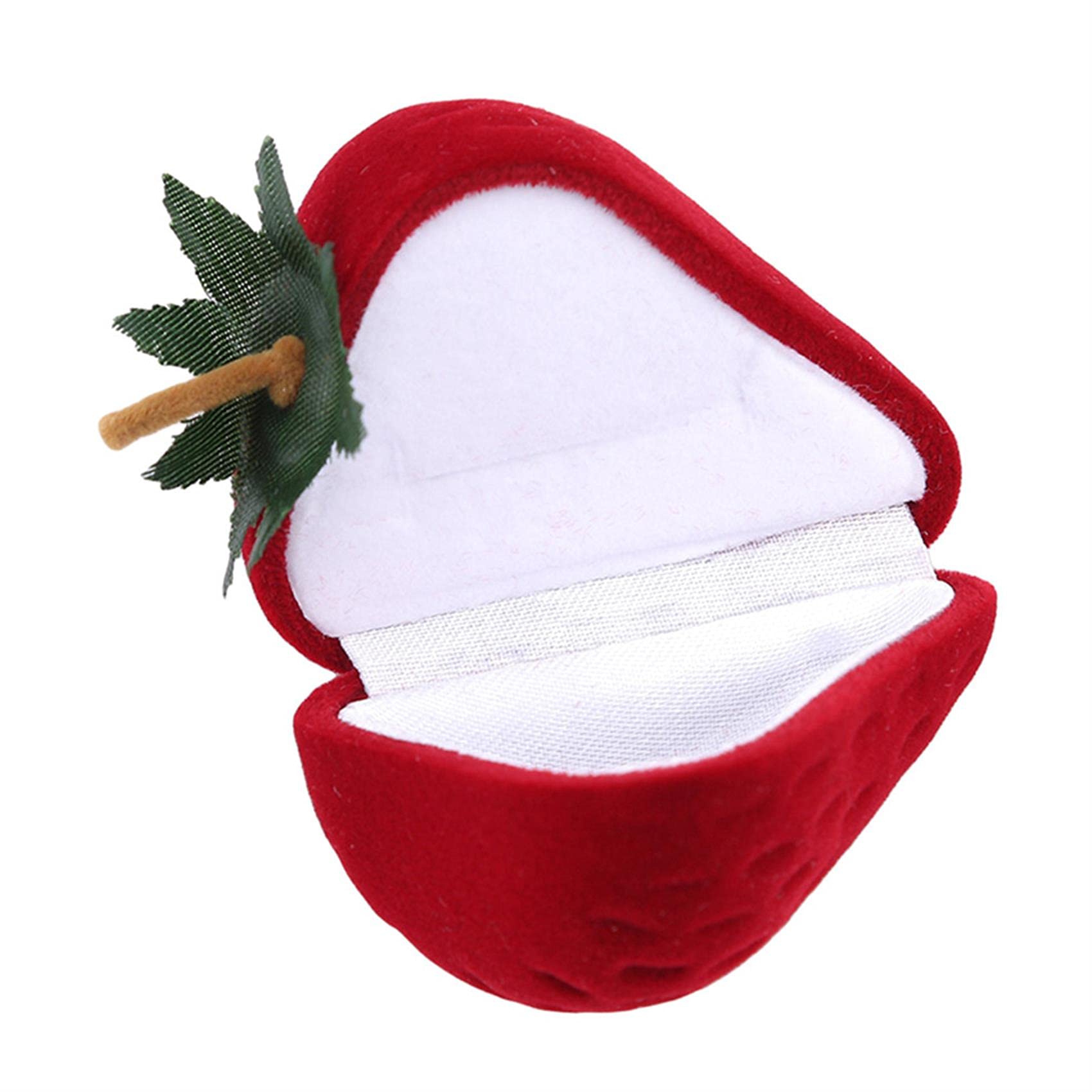 Portable Travel Jewelry Box - Strawberry Design Ring & Earring Organizer Case - Perfect for Gifts, Trips, and Daily Storage
