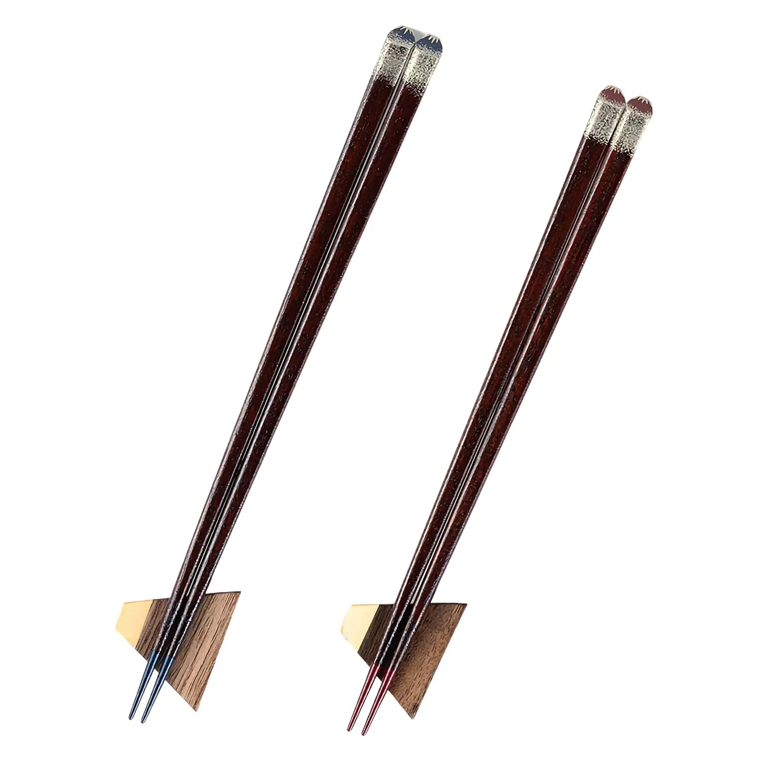 Premium Echizen Shikki Wooden Couple Chopsticks - Handcrafted Japanese Mt. Fuji Design - Perfect for Romantic Dinners, Asian Cuisine & Wedding Gifts
