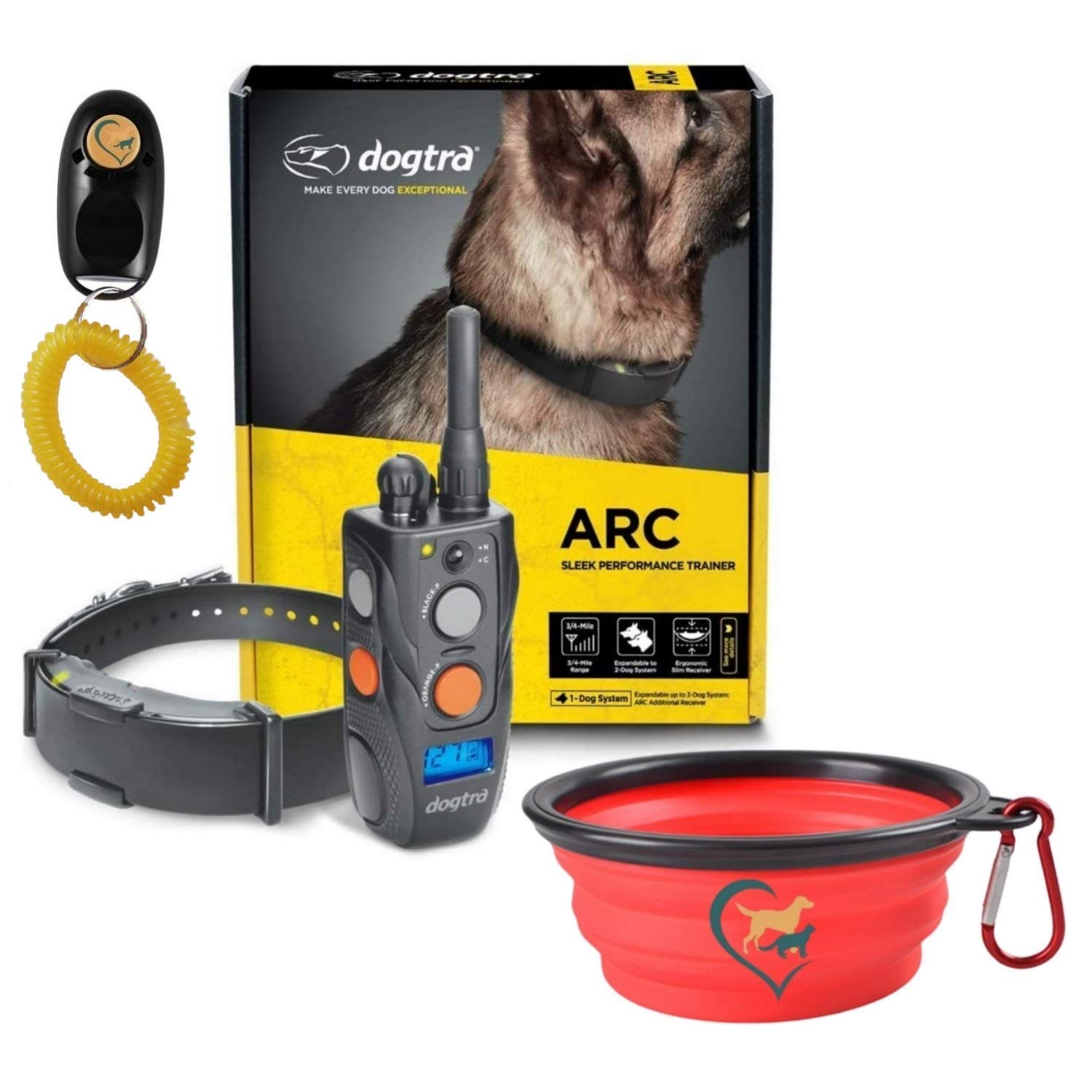 Dogtra ARC Dog Training E-Collar - 3/4 Mile Range Remote Control, Waterproof & Rechargeable Shock Collar with Static, Vibration & Tone Modes - for Small, Medium, Large Dogs - Perfect for Obedience Training, Hunting & Outdoor Adventures