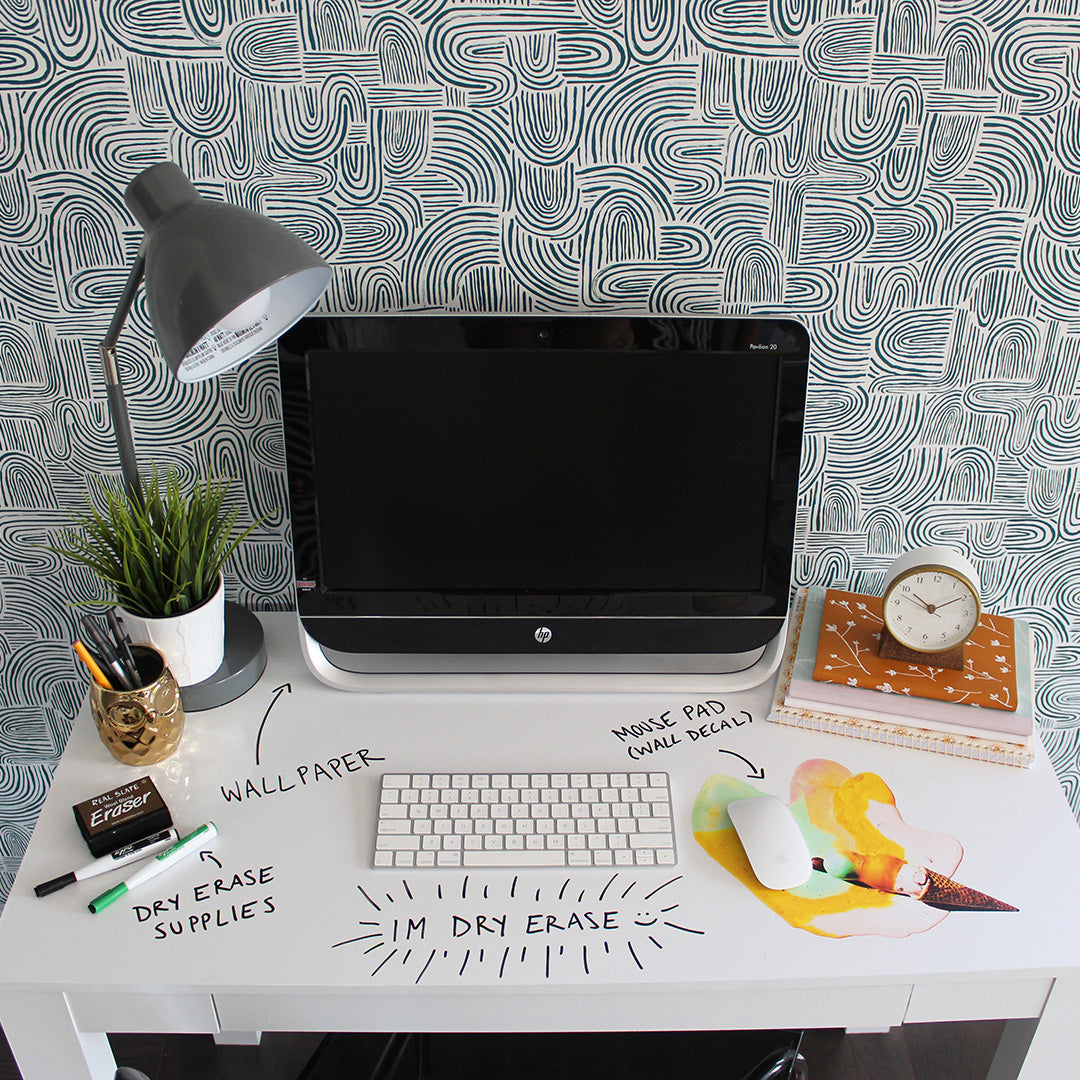 Dry Erase Peel and Stick Wallpaper - Whiteboard Wall Decal for Kids Room, Office & Classroom - Reusable Self-Adhesive Whiteboard Surface for Notes, Planning & Creative Play