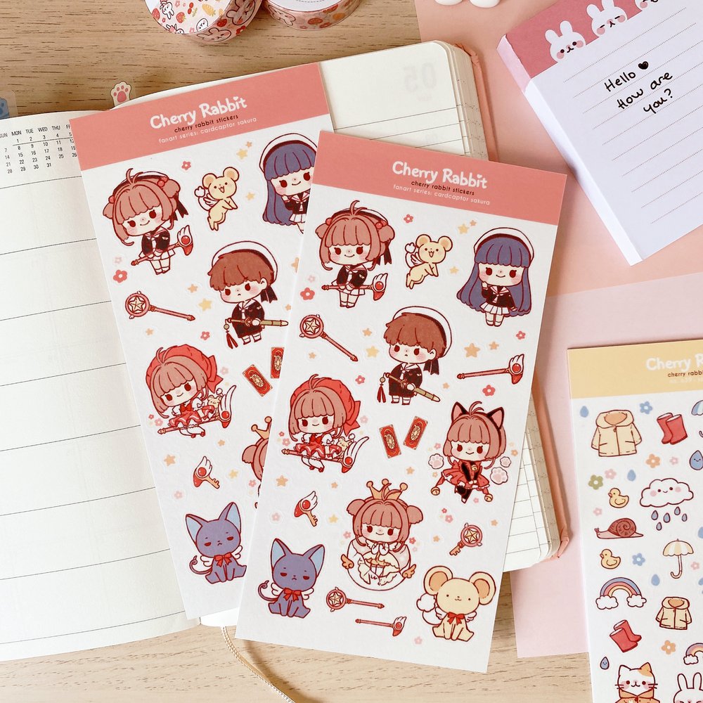 Cardcaptor Sakura Sticker Sheet - Kawaii Anime Decals for Laptops, Planners & DIY Crafts | Cute Japanese Stationery Collection