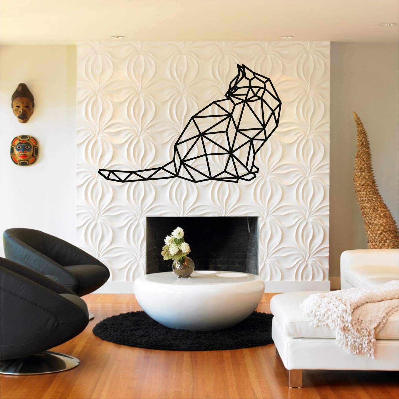 Stylish Metal Cat Wall Art - Geometric Cat Silhouette Decor for Living Room, Bedroom & Office - Modern Home Decoration (18
