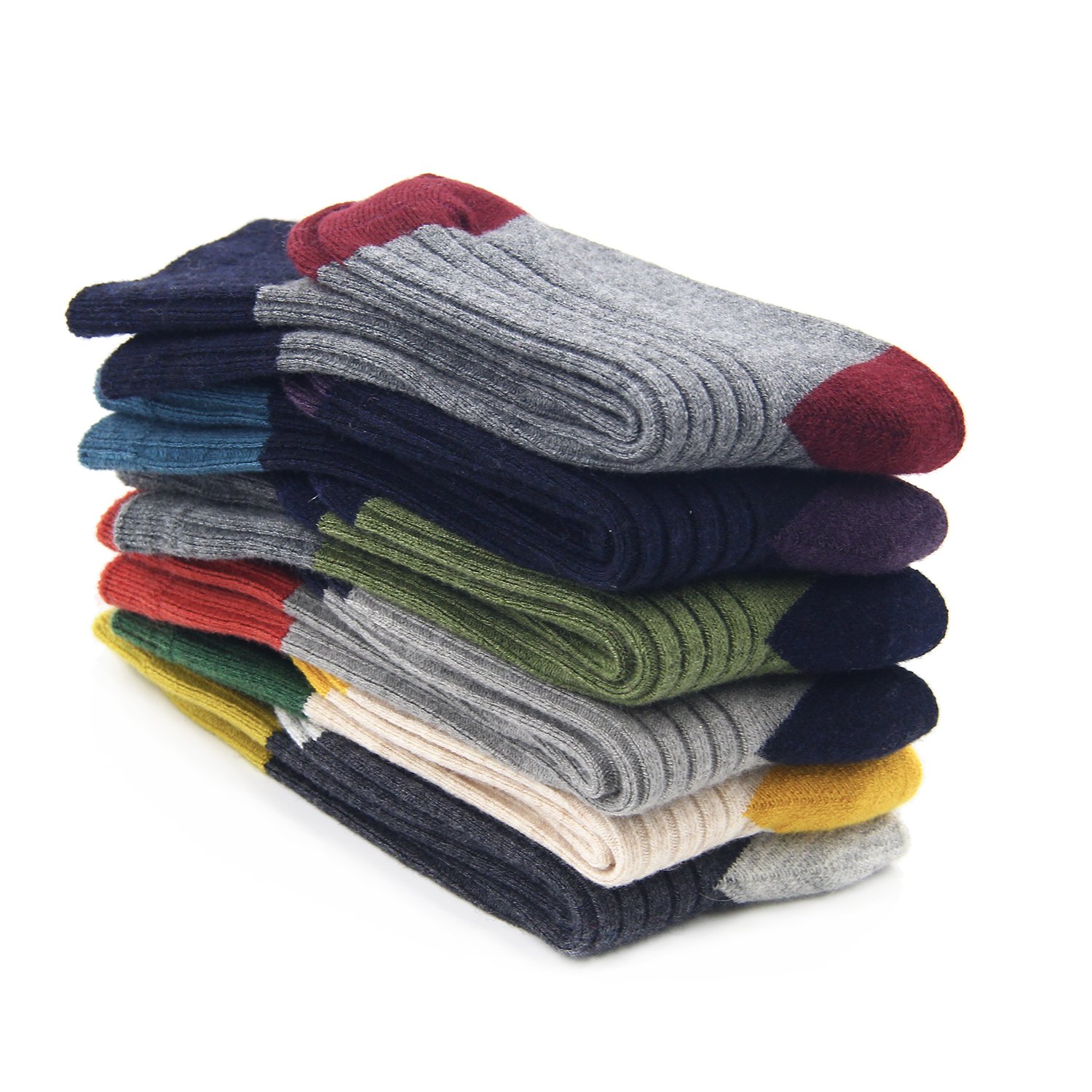 HowJoJo Boys Wool Socks - 6 Pack Kids Winter Warm Thermal Crew Socks for Boys - Perfect for School, Outdoor Activities & Cold Weather Comfort