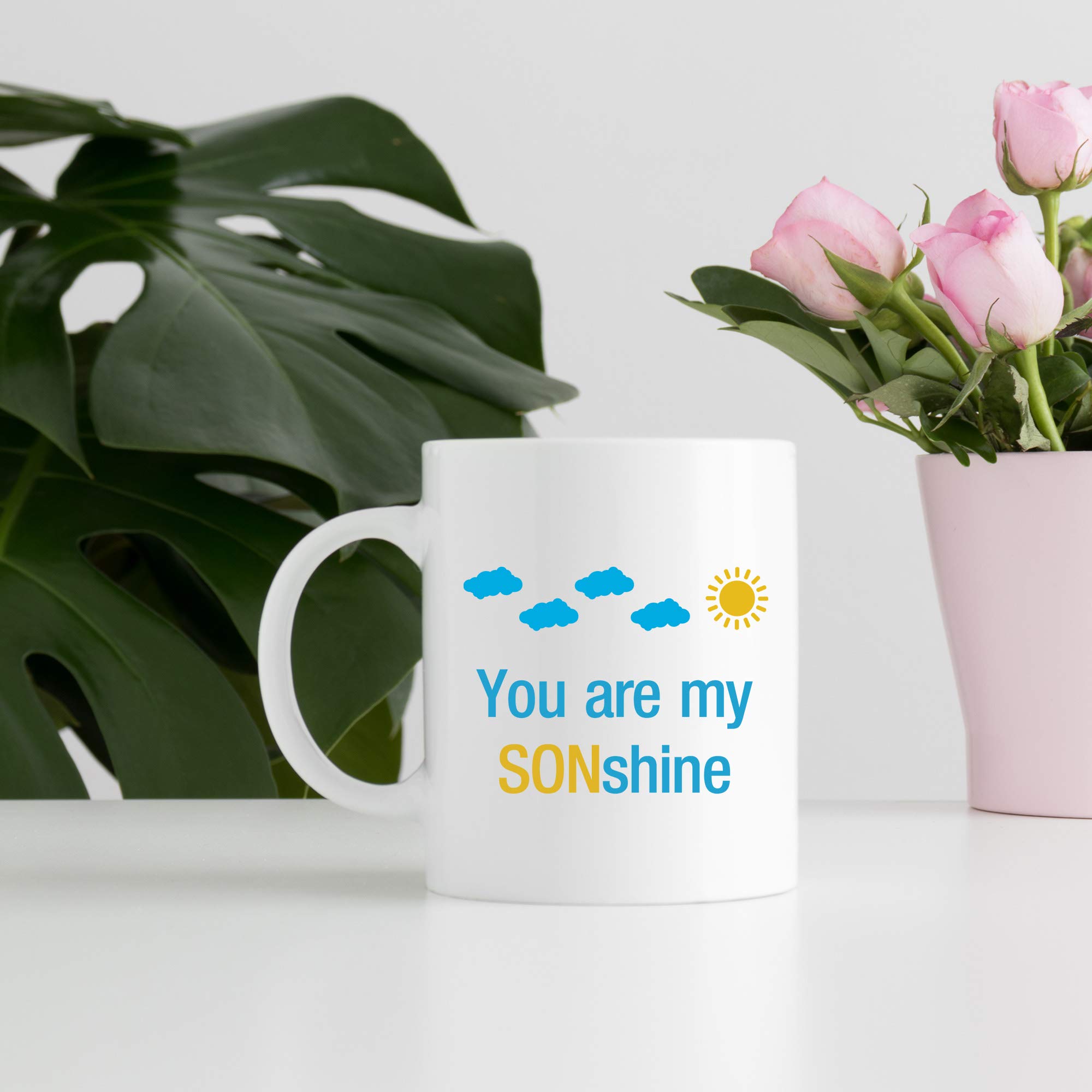 Personalized You Are My Sunshine Coffee Mug - 11 oz Inspirational Gift for Teen Son from Mom - Perfect for Birthday, Christmas, or Daily Motivation at School or Work