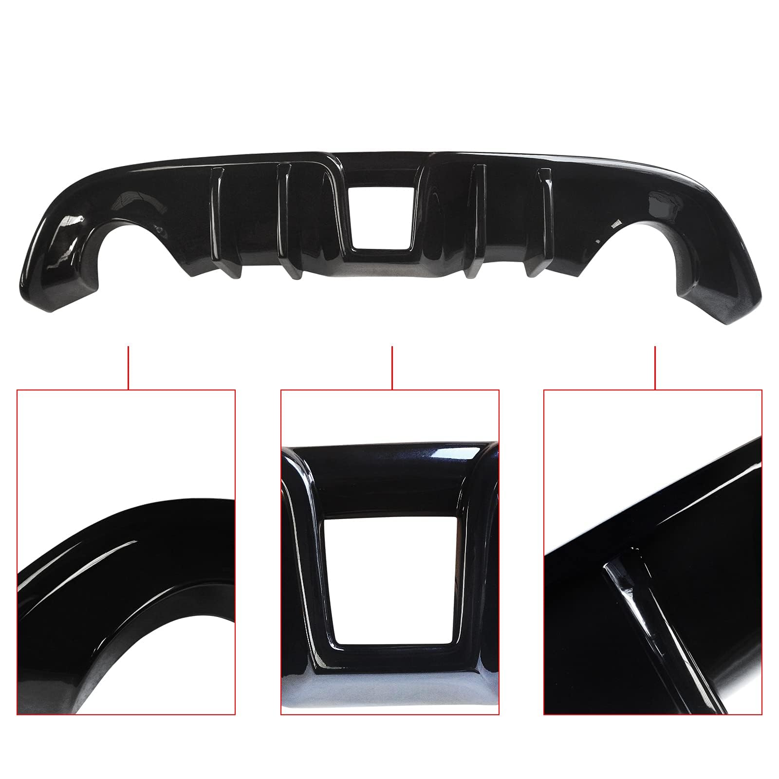 NINTE JDM L Shark Fin Style Rear Bumper Diffuser Valance for 2009-2020 Nissan 370Z Z34 - Upgrade Your Car's Aerodynamics & Style for Street Racing & Show Cars