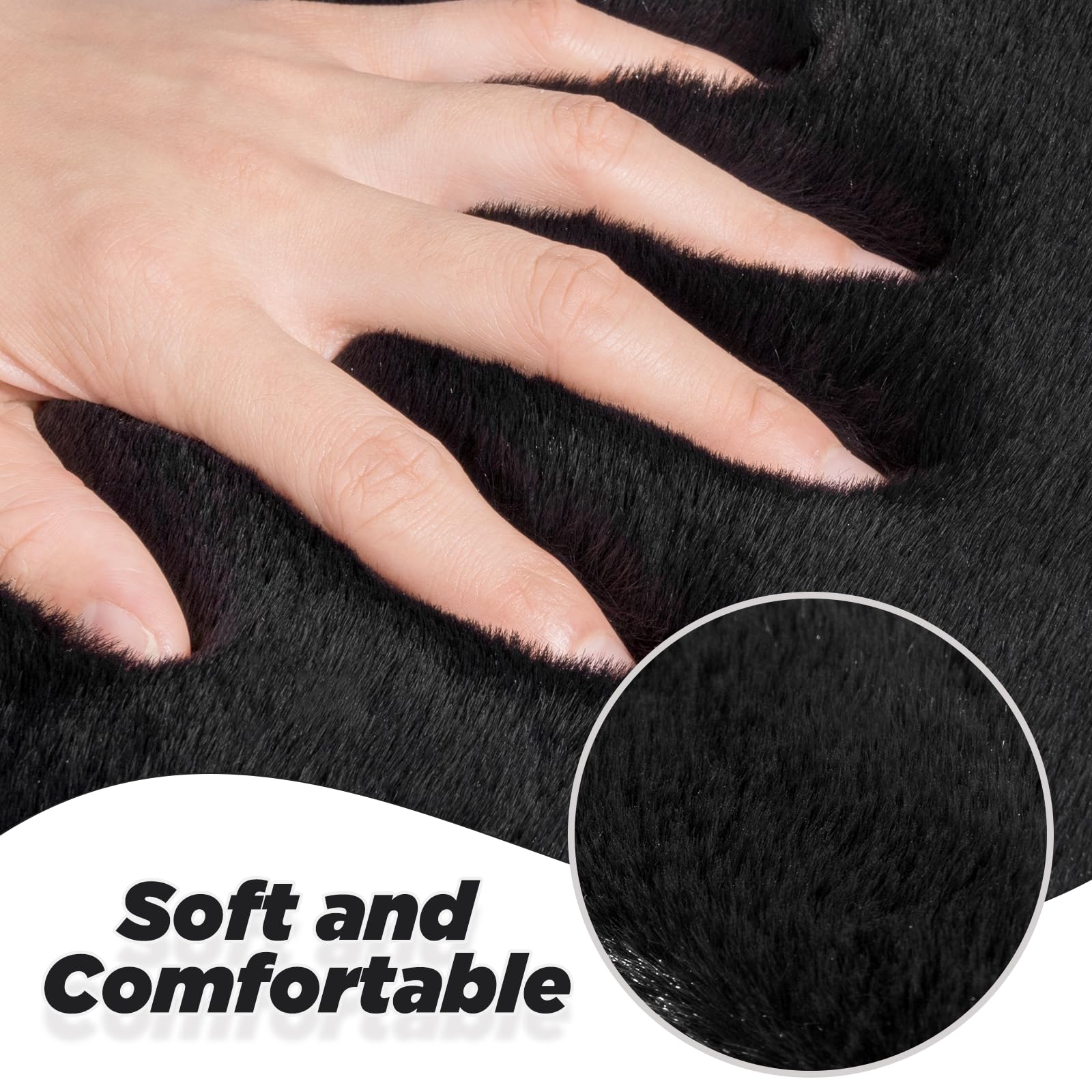 Premium Furry Car Armrest Cover - Soft Fluffy Center Console Pad for Cars, SUVs & Trucks - Universal Fit for Most Vehicles - Black - Comfort & Style for Long Drives & Daily Commutes