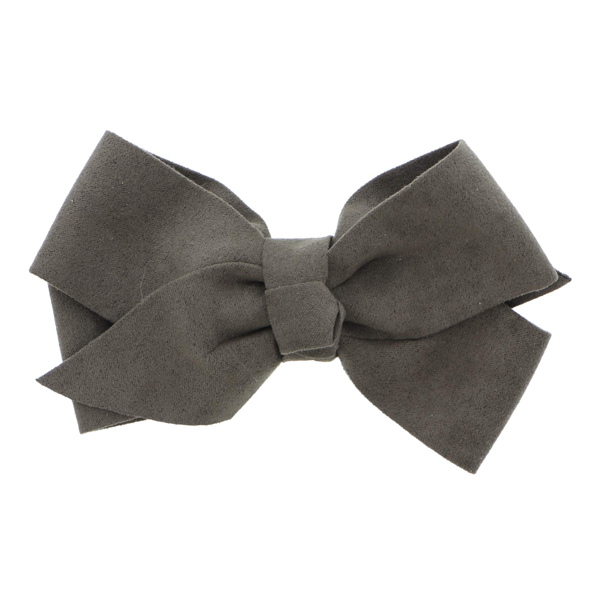 5 Inch Olive Suede Hair Bow for Girls - Elegant Hair Accessory for Parties, Weddings, and Everyday Style