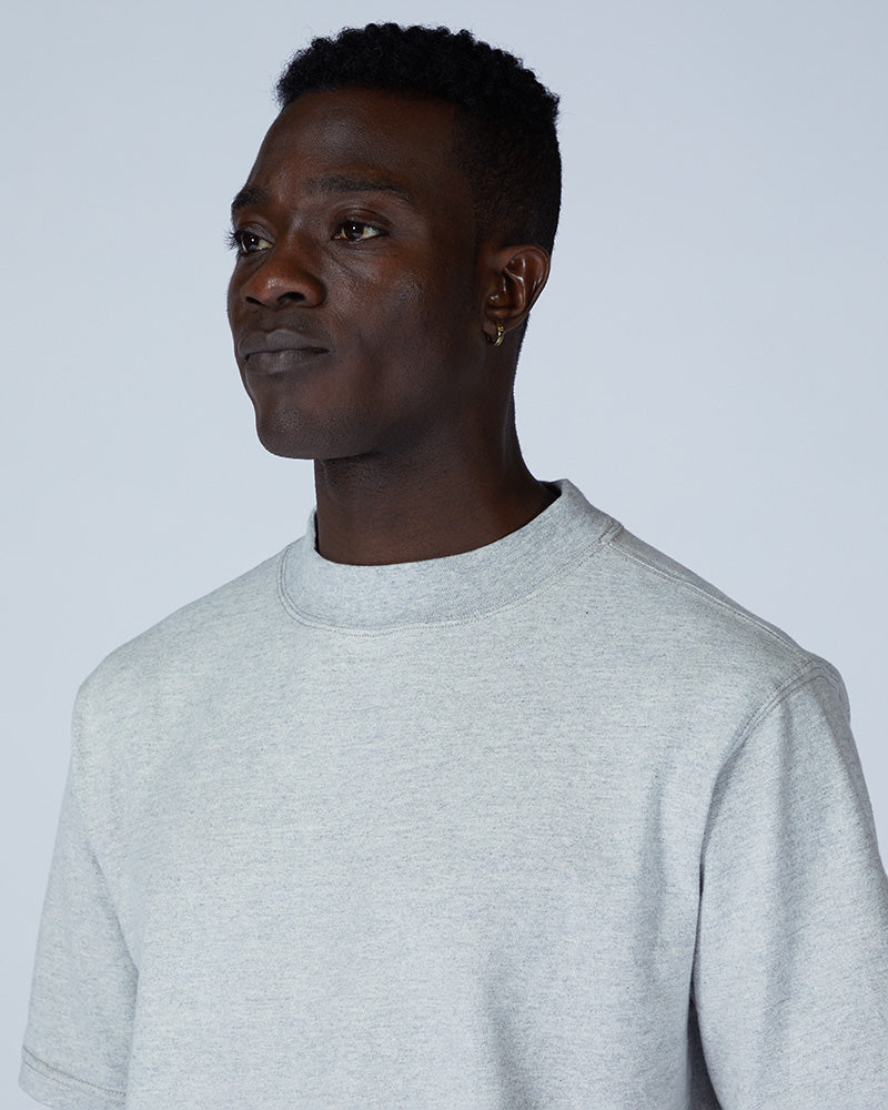 Eco-Friendly Recycled Cotton Heavy Mockneck T-Shirt for Men & Women - Sustainable Fashion for Casual Wear & Outdoor Activities