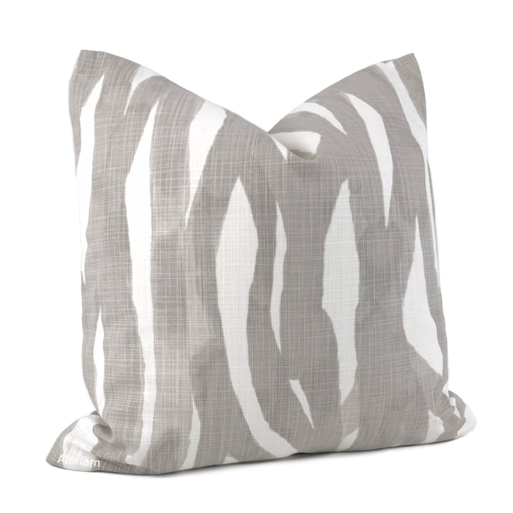 Lyra Gray White Brushstrokes Decorative Pillow Cover - Soft & Stylish Throw Pillow Case for Living Room, Bedroom, or Sofa