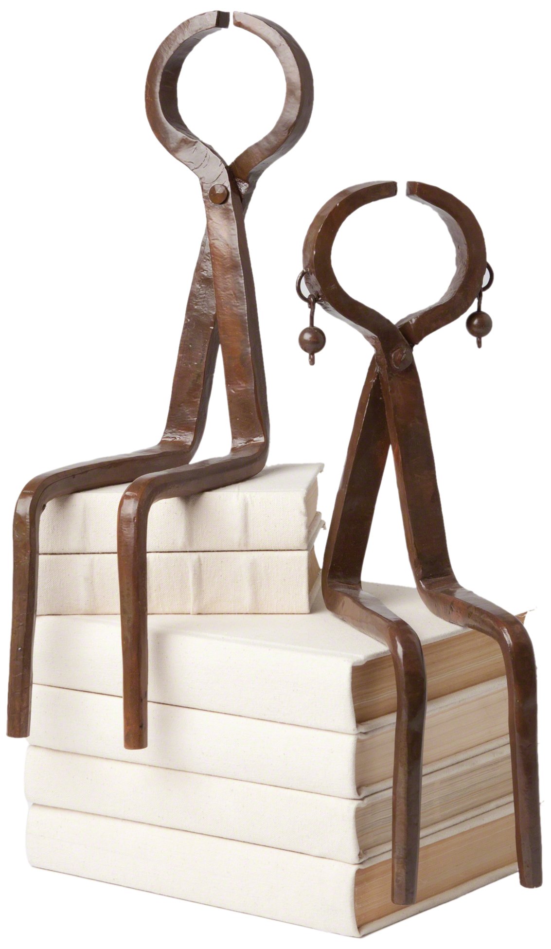 Iron Sitting Couple Statue - Modern Home Decor Sculpture for Living Room, Garden, Office Desk & Wedding Gift