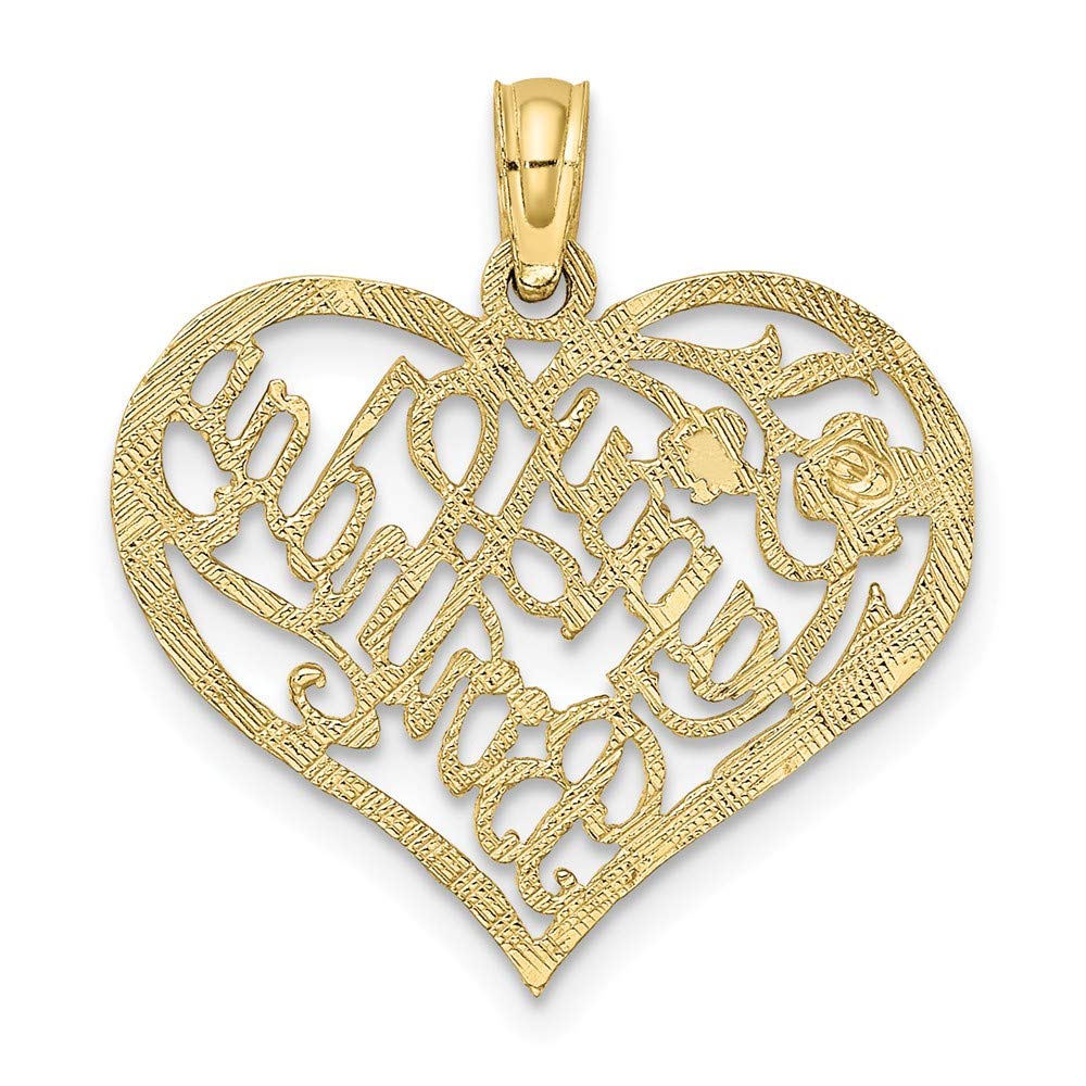 10K Yellow Gold Solid Happy Birthday Heart Pendant Charm - Elegant Jewelry Gift for Women, Birthday Celebration, Anniversary & Special Occasions