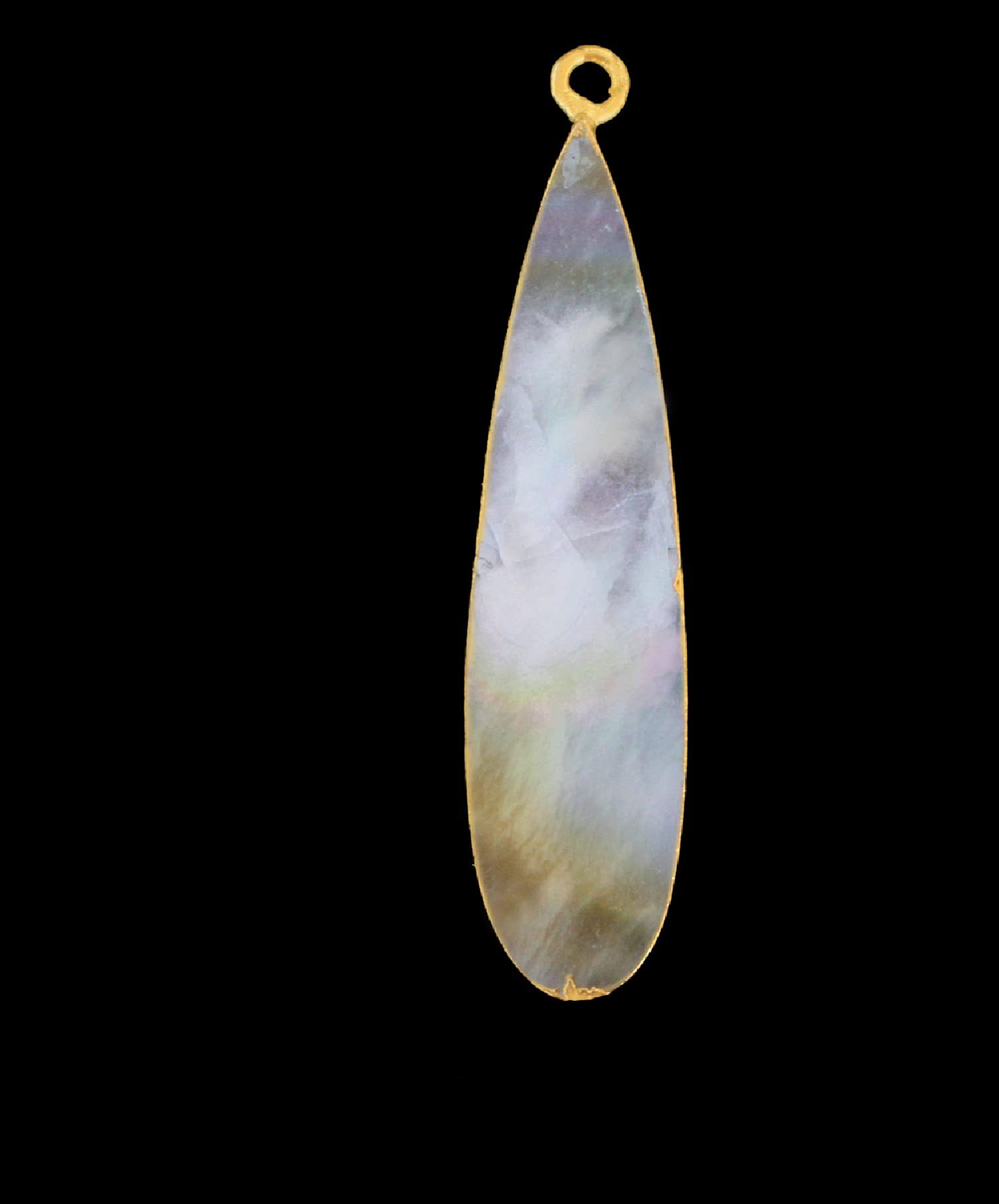 Mother of Pearl Shell Stone Necklace Pendant - Pear & Flat Teardrop Smooth Jewelry Making Supplies for DIY Craft - Chakra Charms for Meditation, Yoga & Boho Style Jewelry